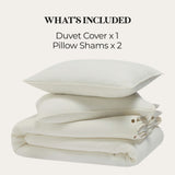 Chloe 100% Cotton Linen Texture Vintage Wash Duvet Cover Set - Duvet Cover Set by Superior Brand