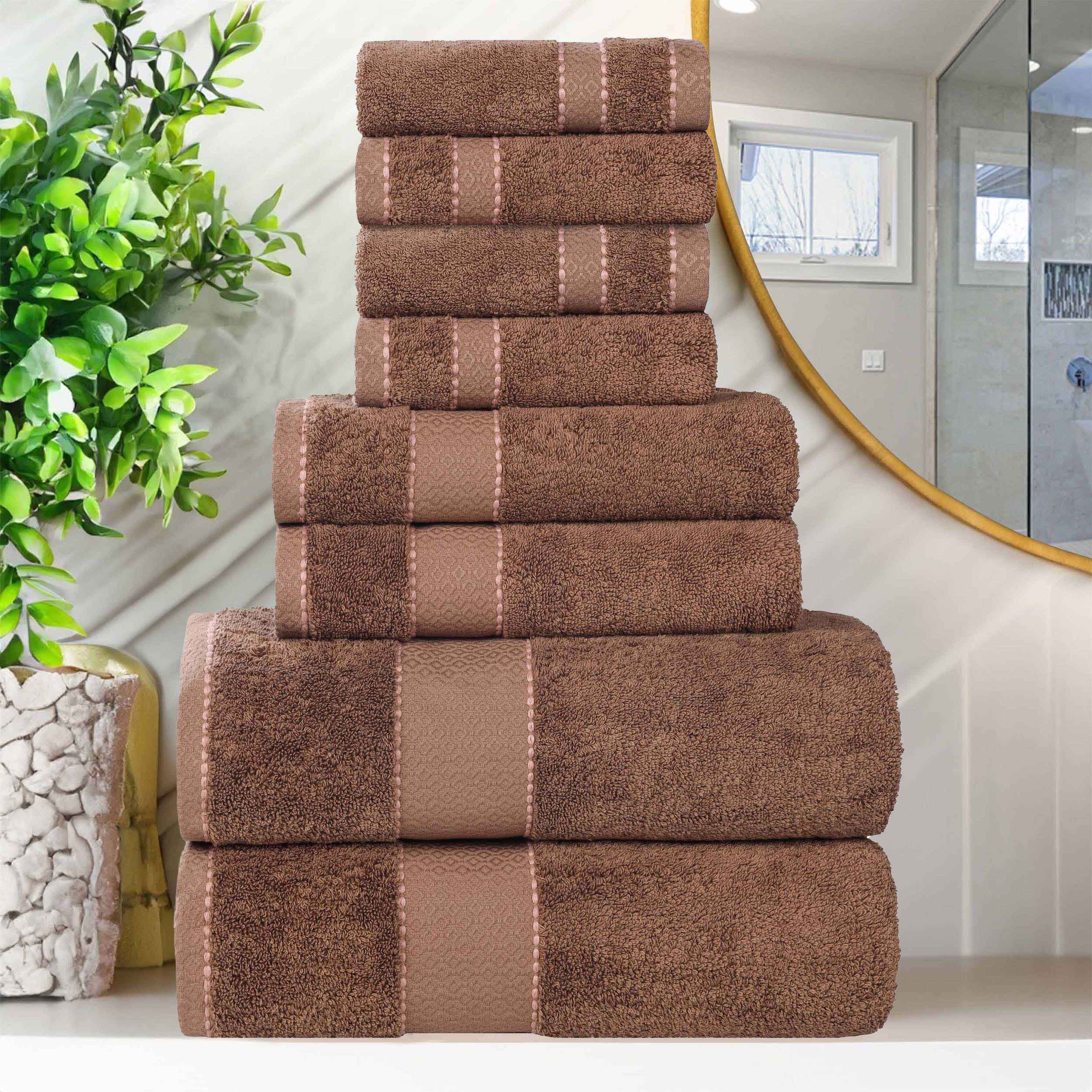 Egyptian Giza Cotton Plush Soft Towel Set 8 Piece - Egyptian Cotton Towel Set by Superior Brand