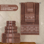 Zero-Twist Cotton Jacquard Towel Set 9 Piece - Sadie - Towel Set by Superior Brand