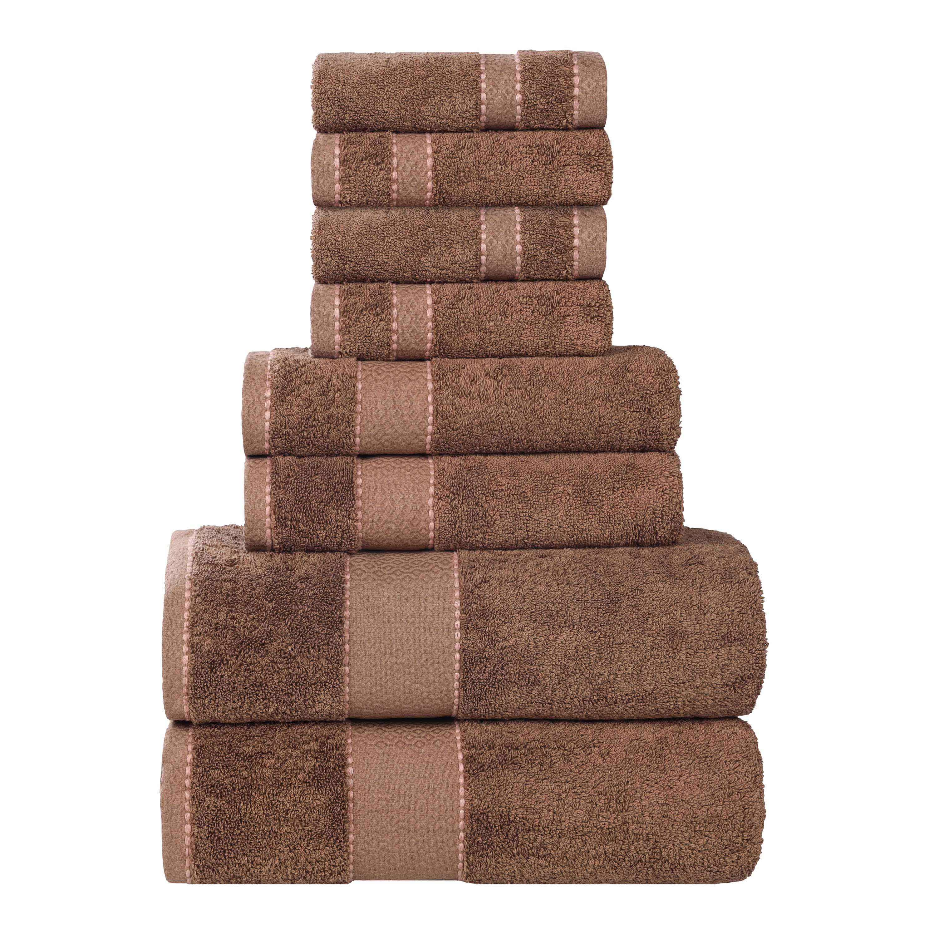 Egyptian Giza Cotton Plush Soft Towel Set 8 Piece - Egyptian Cotton Towel Set by Superior Brand