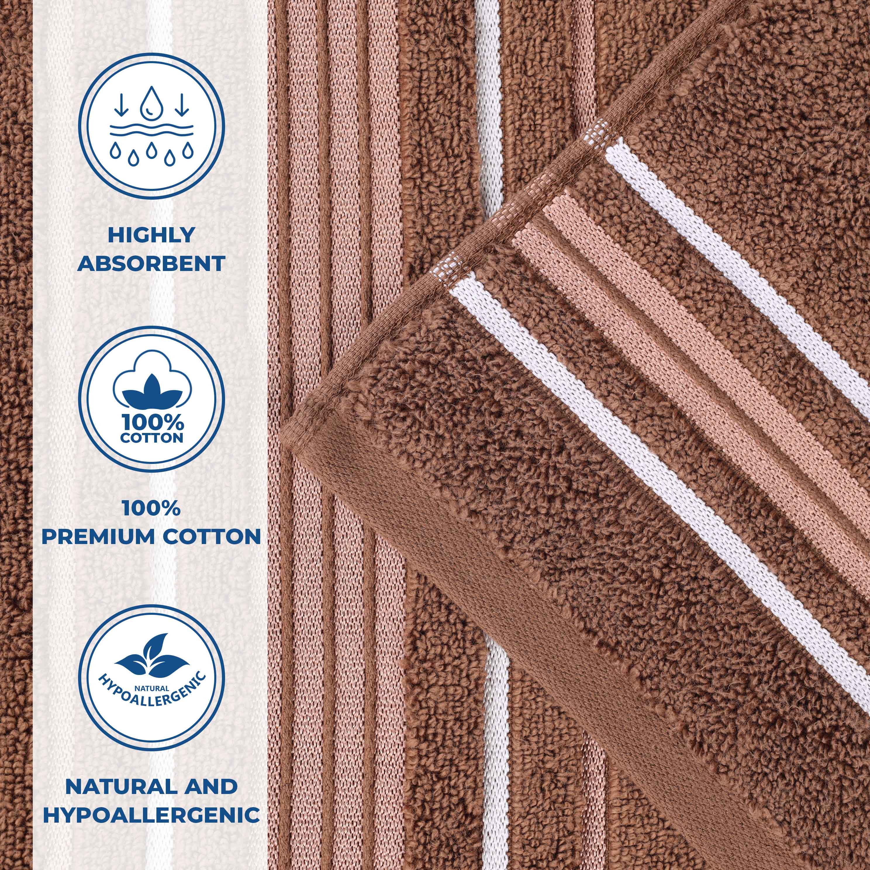 Sadie Zero Twist Cotton Solid Absorbent 3 Piece Towel Set - Towel Set by Superior Brand