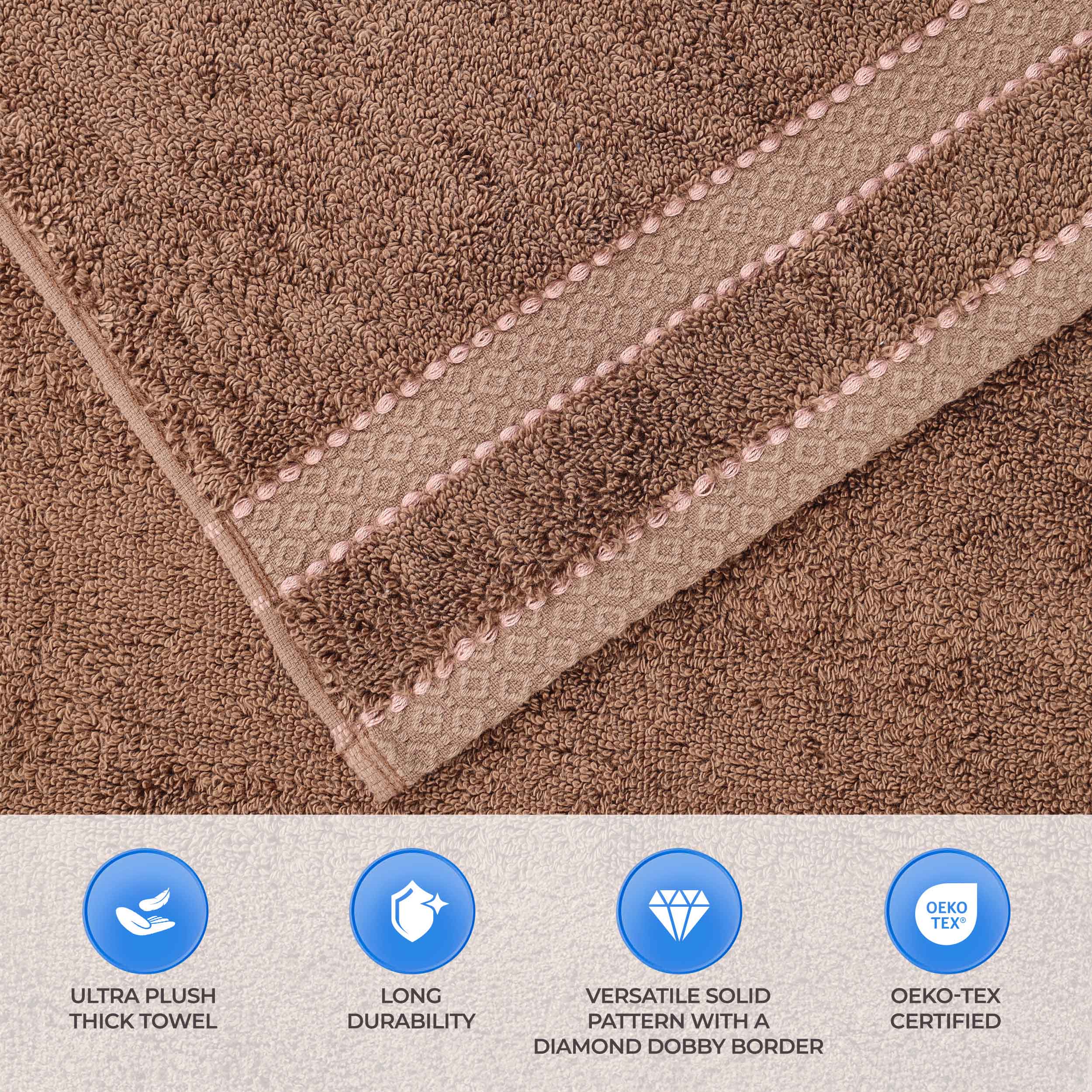 Egyptian Giza Cotton Plush Soft Towel Set 8 Piece - Egyptian Cotton Towel Set by Superior Brand