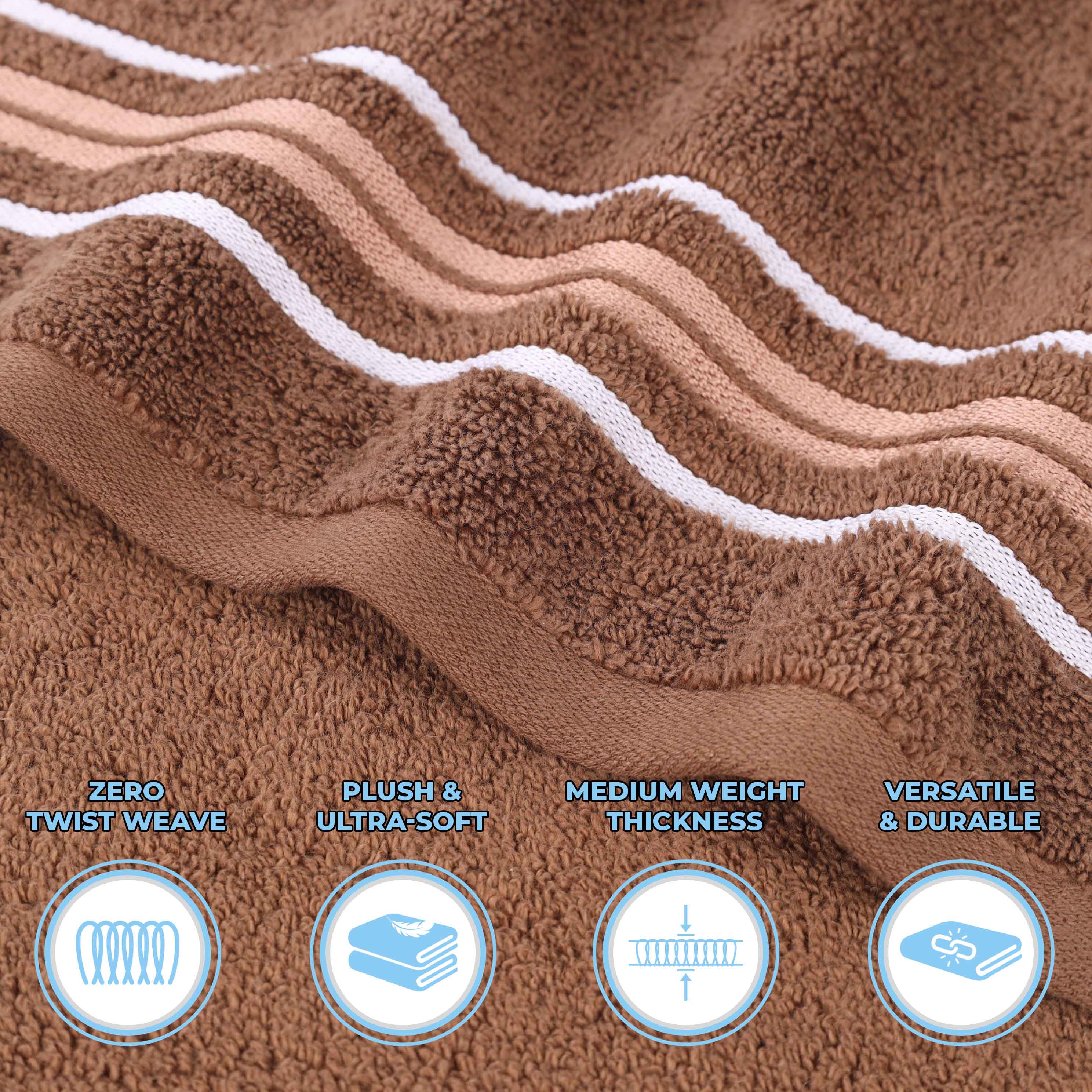 Zero-Twist Cotton Jacquard Towel Set 9 Piece - Sadie - Towel Set by Superior Brand