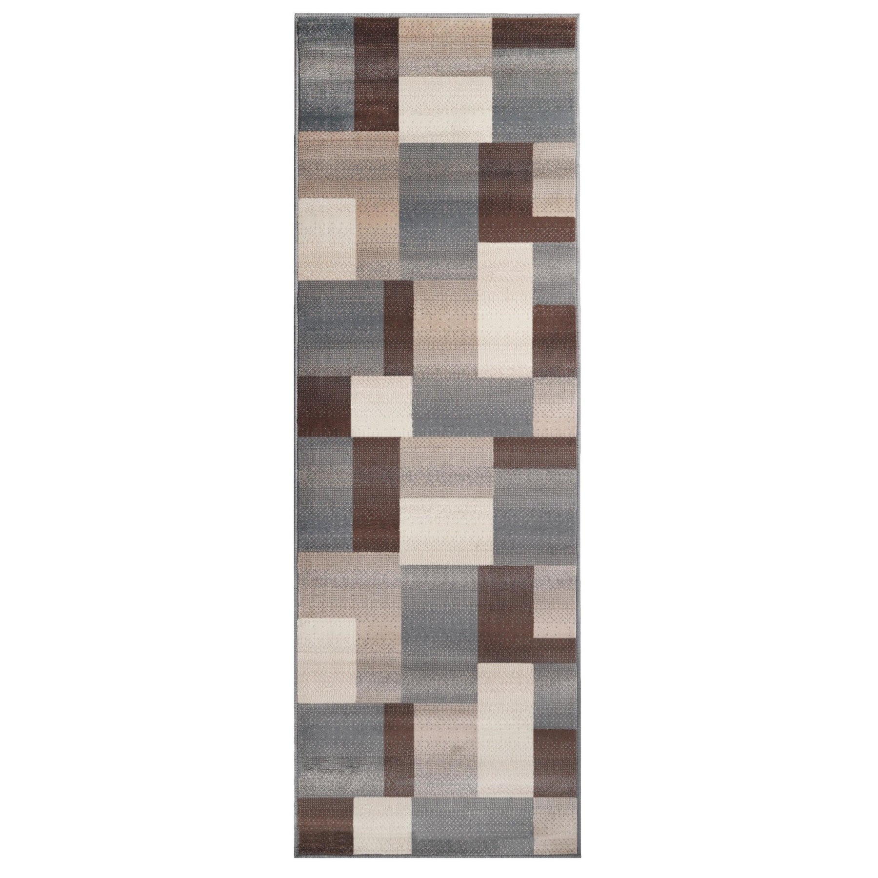 Clifton Geometric Color Block Plush Modern Indoor Area Rug or Runner Rug