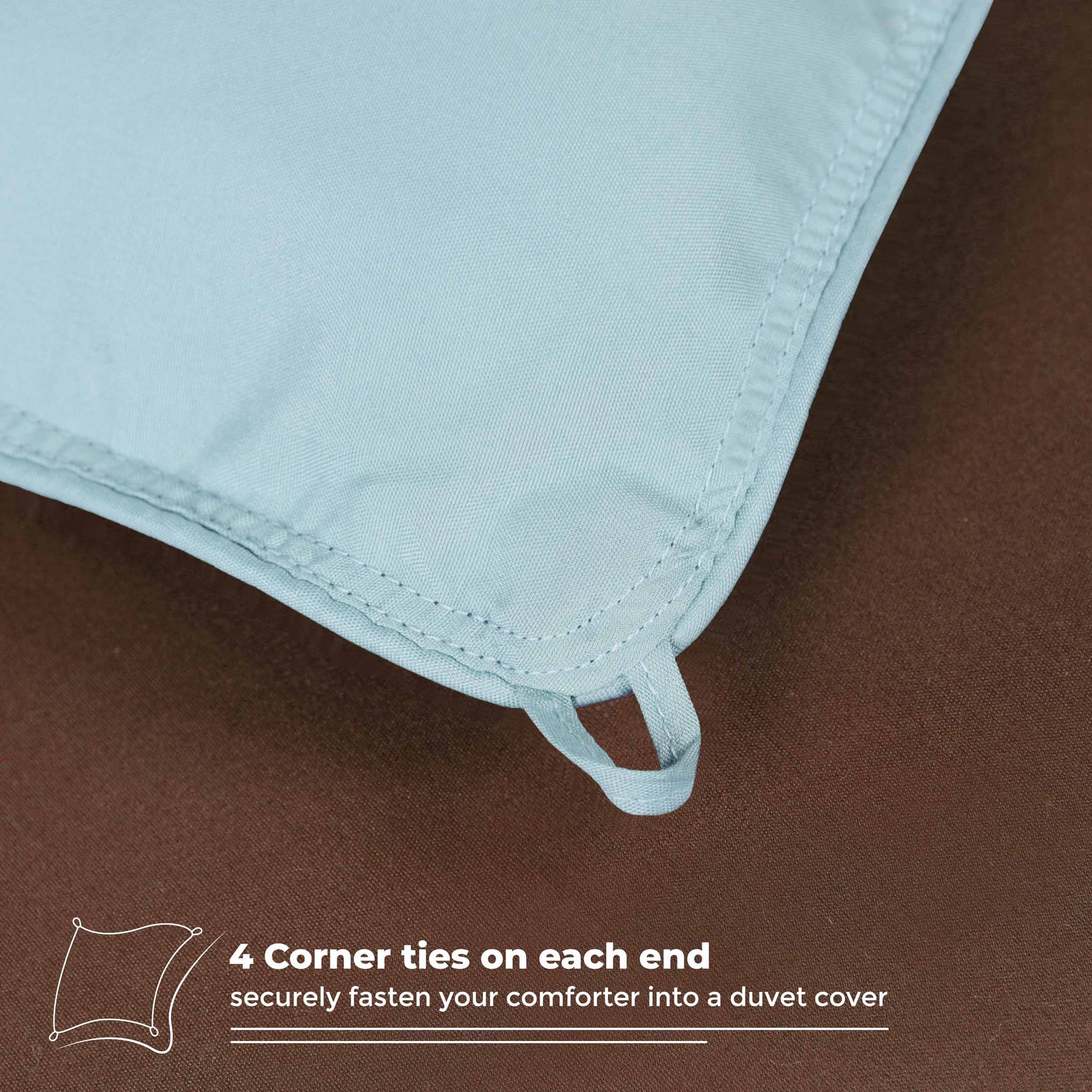 Brushed Microfiber Reversible Down Alternative Comforter - Choco-Sky Blue
