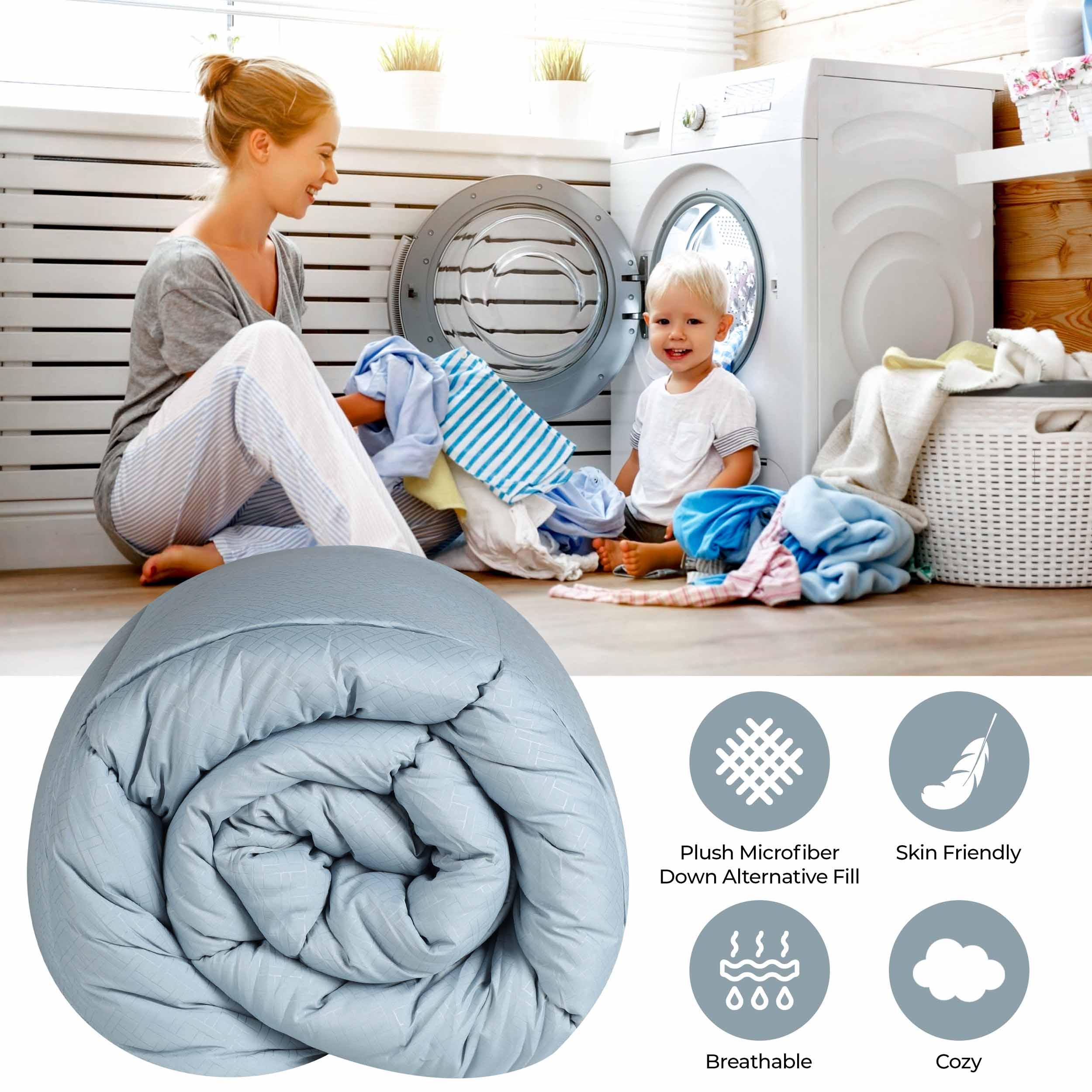 Monochrome Basketweave Plush Microfiber Down Alternative Comforter - Comforter by Superior Brand