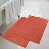Leo Cotton Solid Modern Absorbent Heavy Washable Bath Mat Set of 2 - Bath Mats by Superior Brand