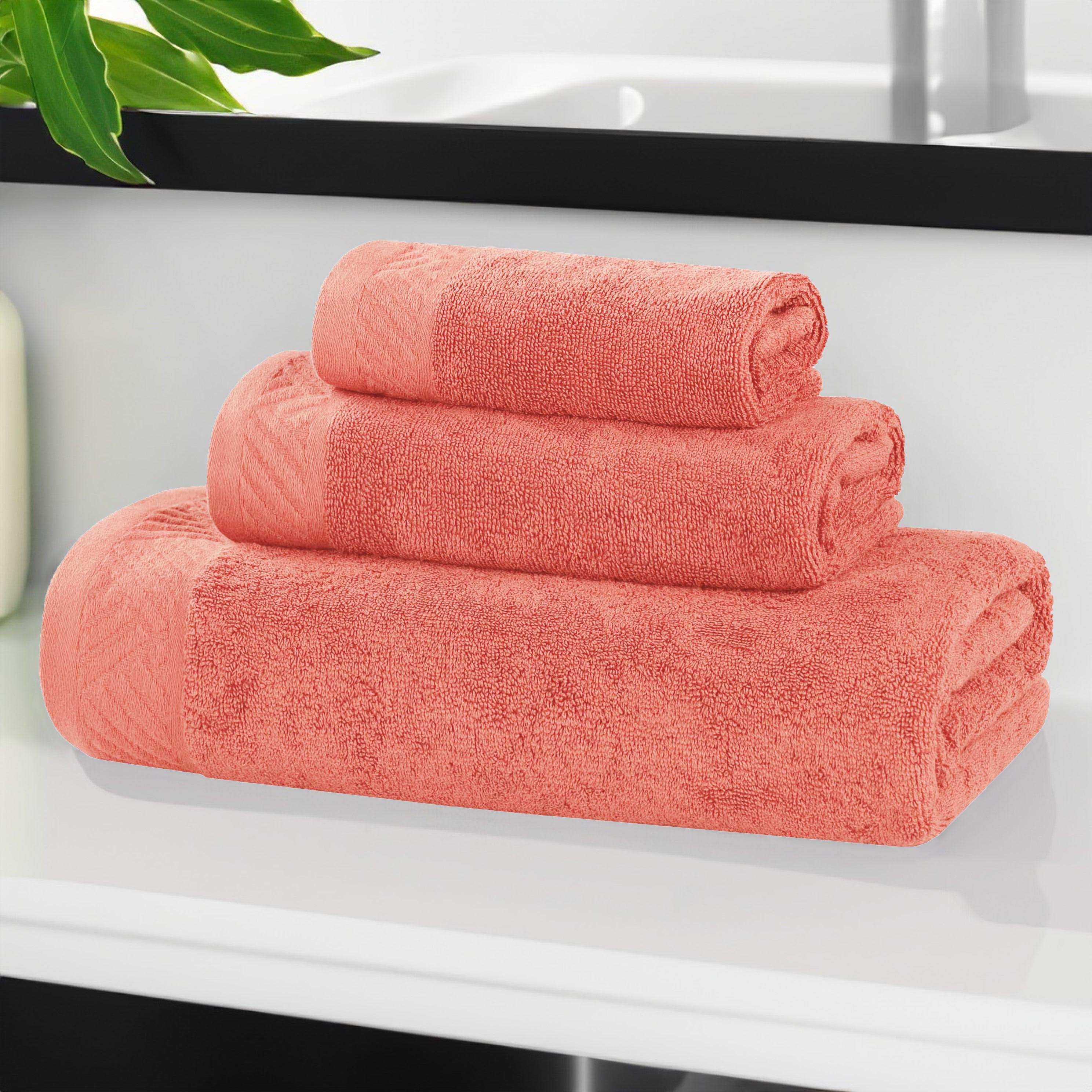 Egyptian Cotton Basketweave Solid Towel Set 3 Piece - Egyptian Cotton Towel Set by Superior Brand