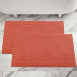 Leo Cotton Solid Modern Absorbent Heavy Washable Bath Mat Set of 2 - Bath Mats by Superior Brand