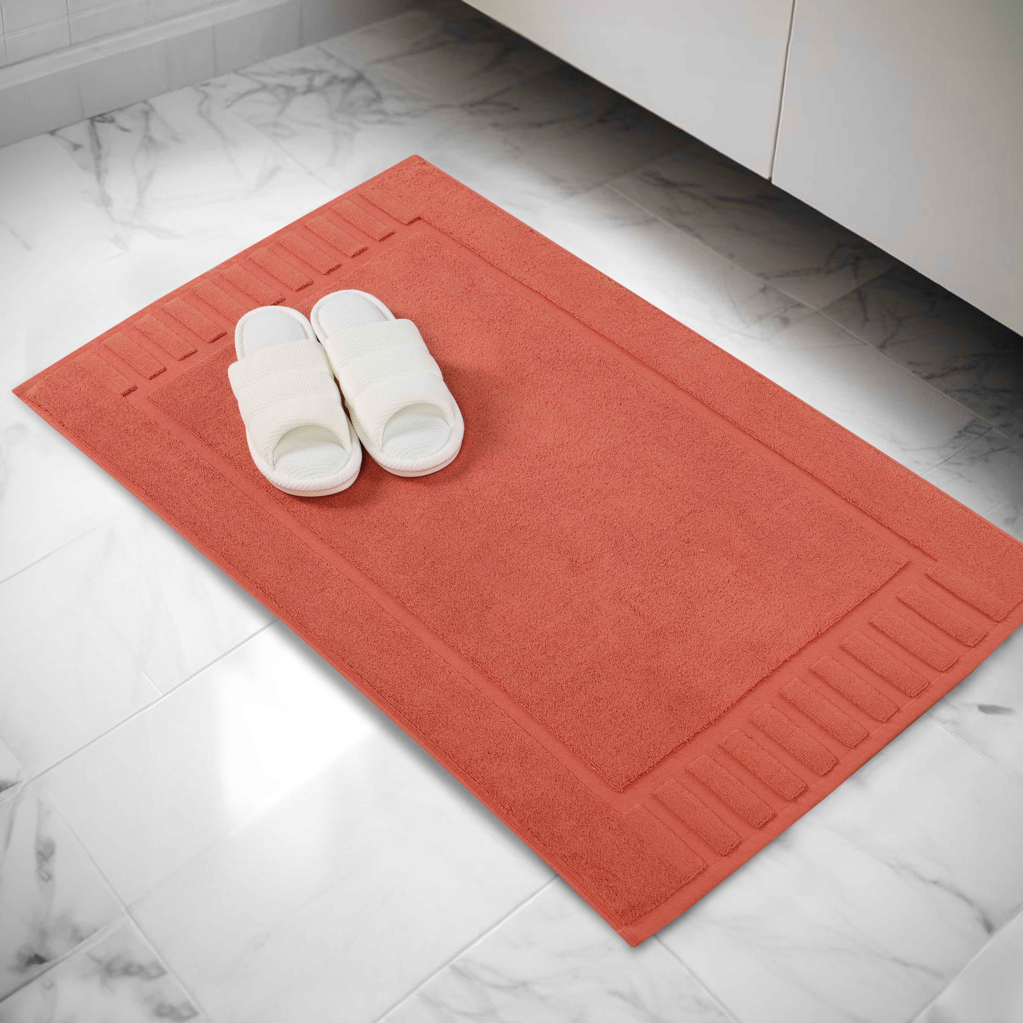 Leo Cotton Solid Modern Absorbent Heavy Washable Bath Mat Set of 2 - Bath Mats by Superior Brand