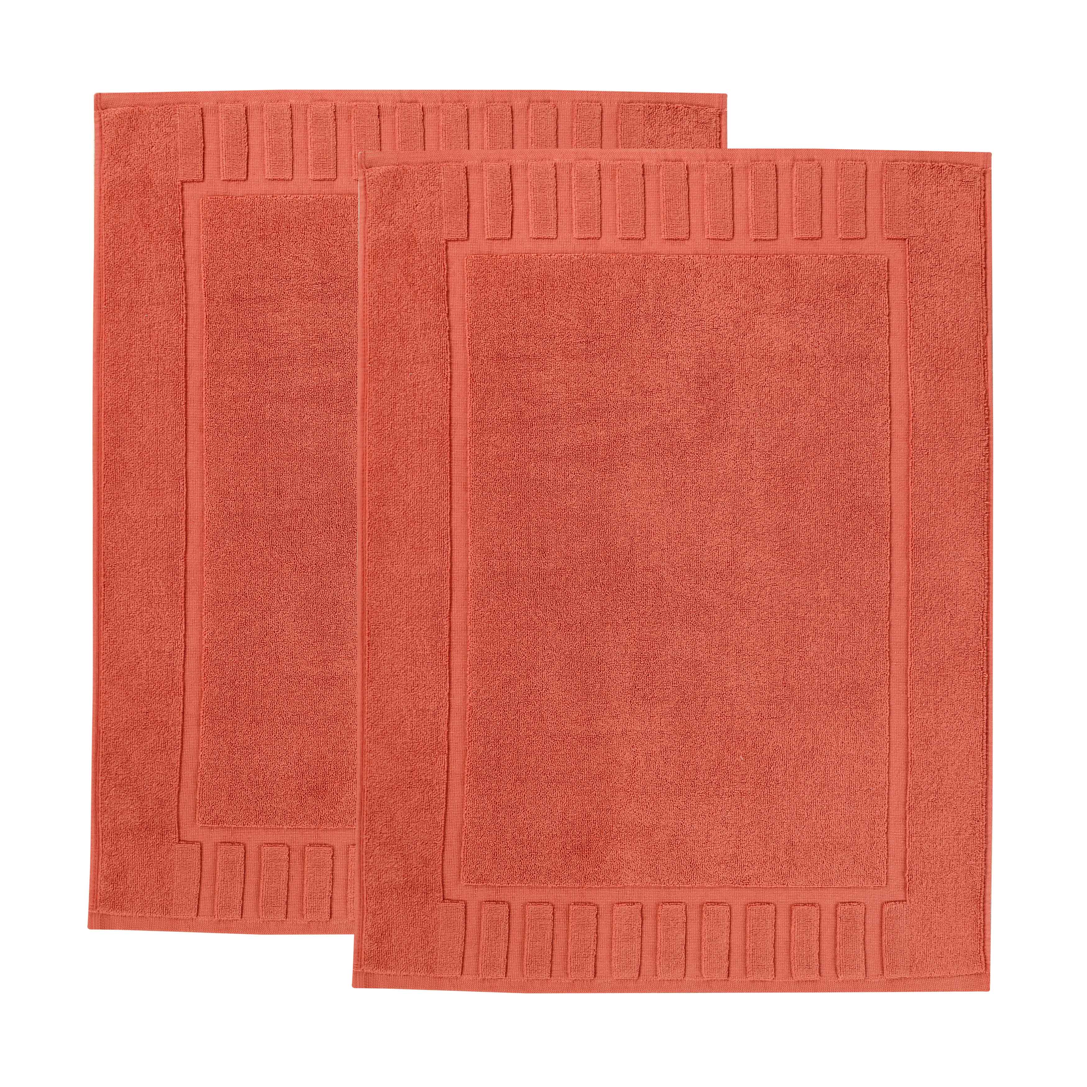 Leo Cotton Solid Modern Absorbent Heavy Washable Bath Mat Set of 2 - Bath Mats by Superior Brand