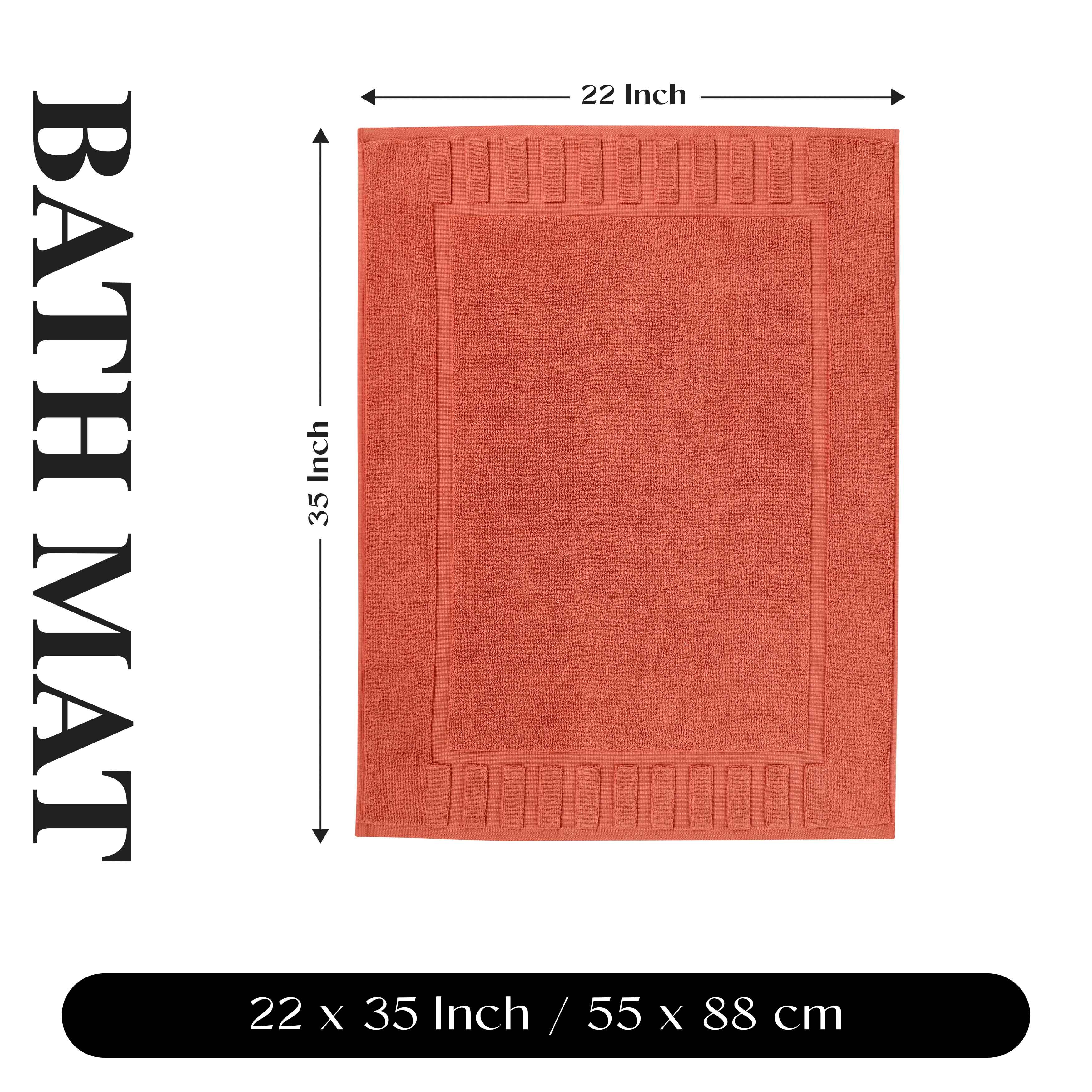 Leo Cotton Solid Modern Absorbent Heavy Washable Bath Mat Set of 2 - Bath Mats by Superior Brand