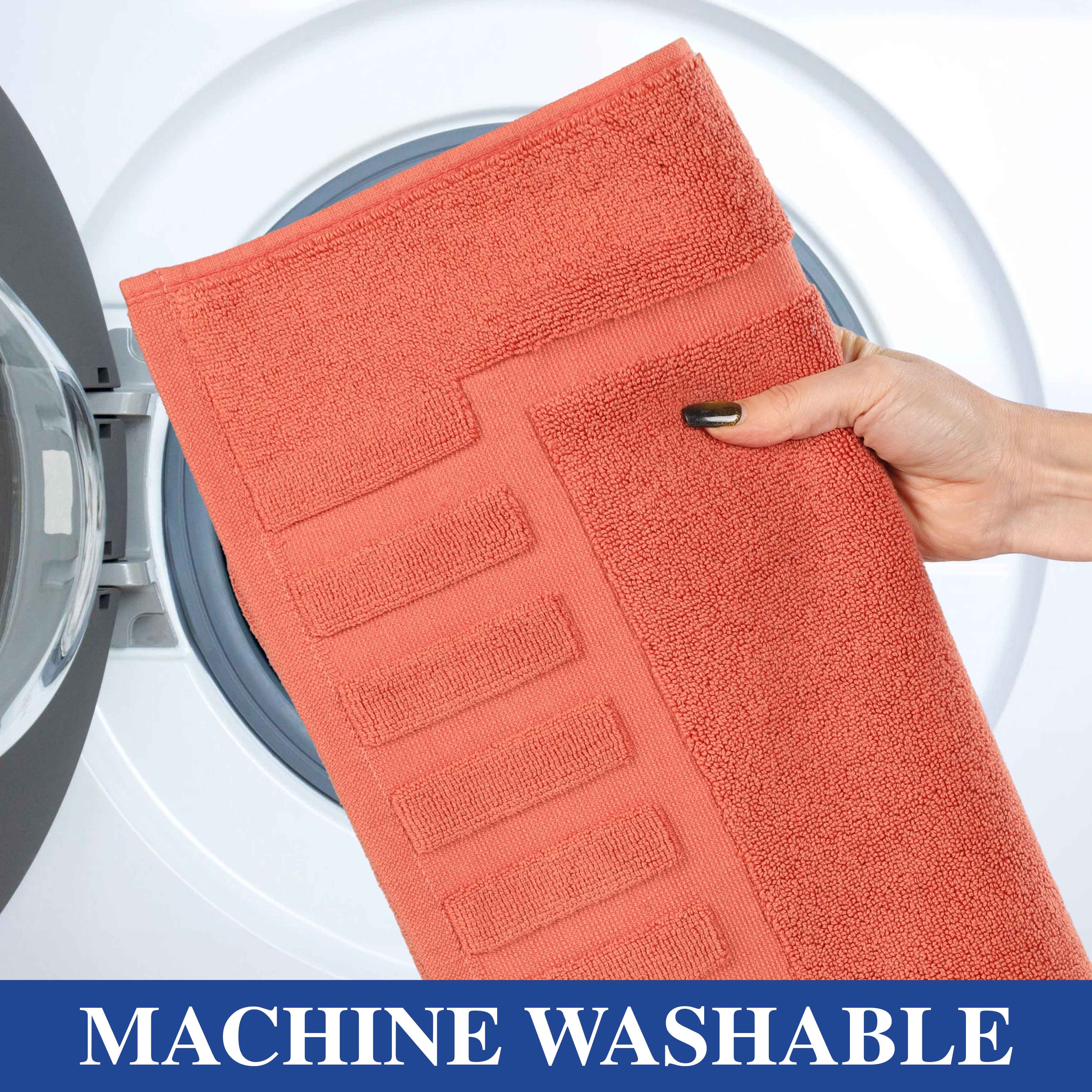 Leo Cotton Solid Modern Absorbent Heavy Washable Bath Mat Set of 2 - Bath Mats by Superior Brand