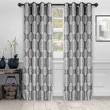 Cordon Jacquard Grommet Floral Medallion Curtain Panel Set - Semi Sheer Curtains by Superior Brand