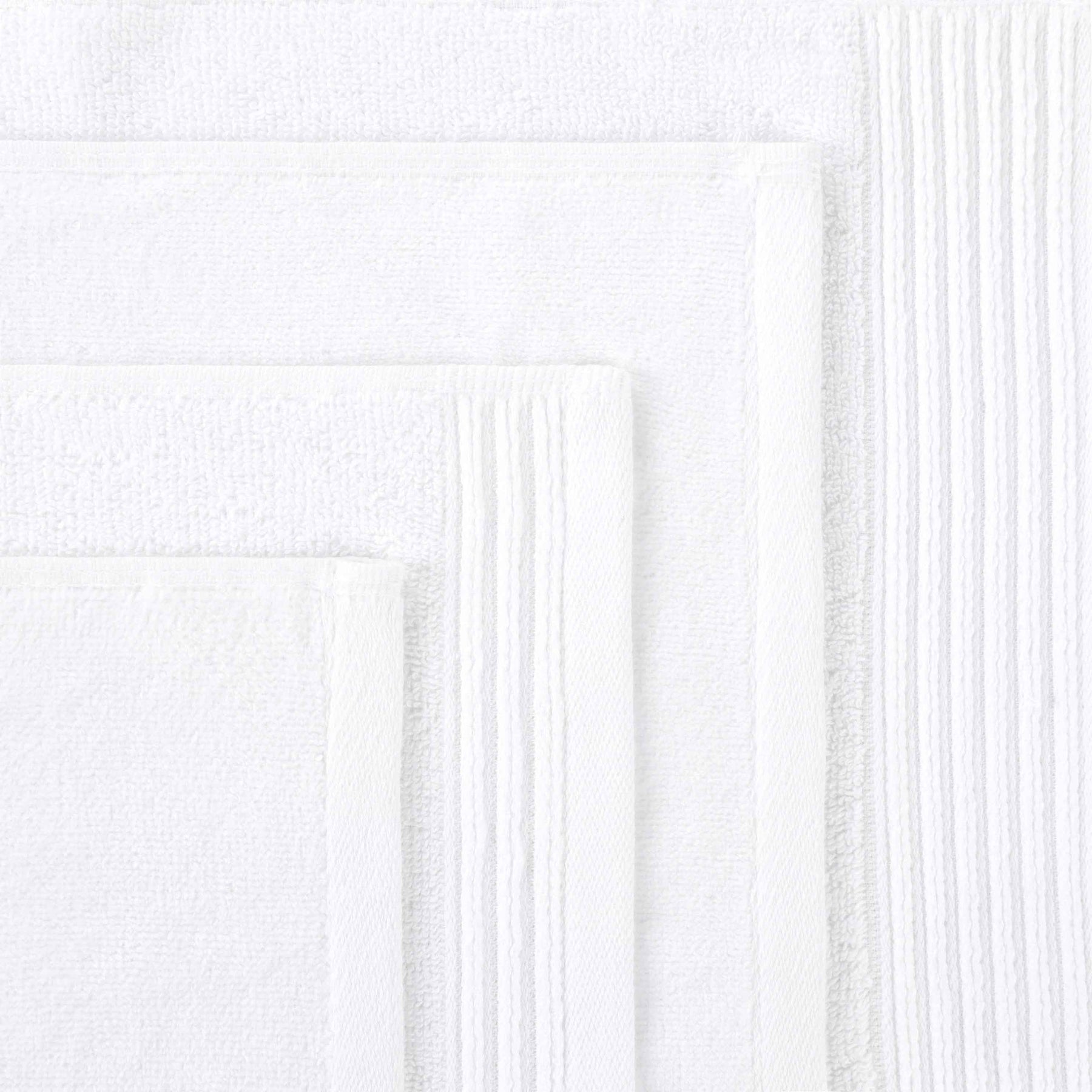 Cotton Marble and Solid Quick Dry 10 Piece Assorted Bathroom Towel Set - White