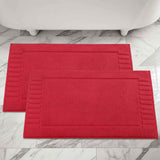 Leo Cotton Solid Modern Absorbent Heavy Washable Bath Mat Set of 2 - Bath Mats by Superior Brand