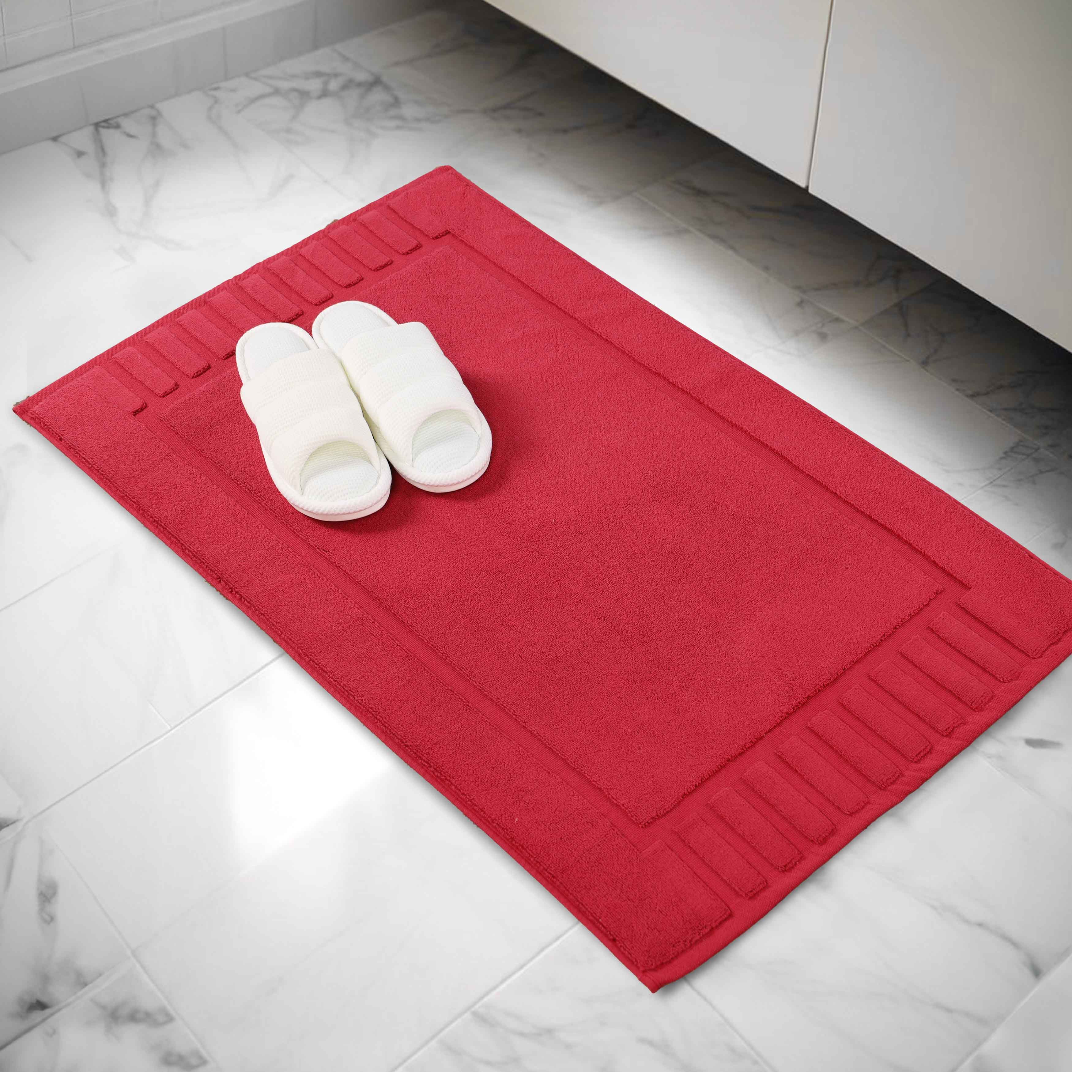 Leo Cotton Solid Modern Absorbent Heavy Washable Bath Mat Set of 2 - Bath Mats by Superior Brand