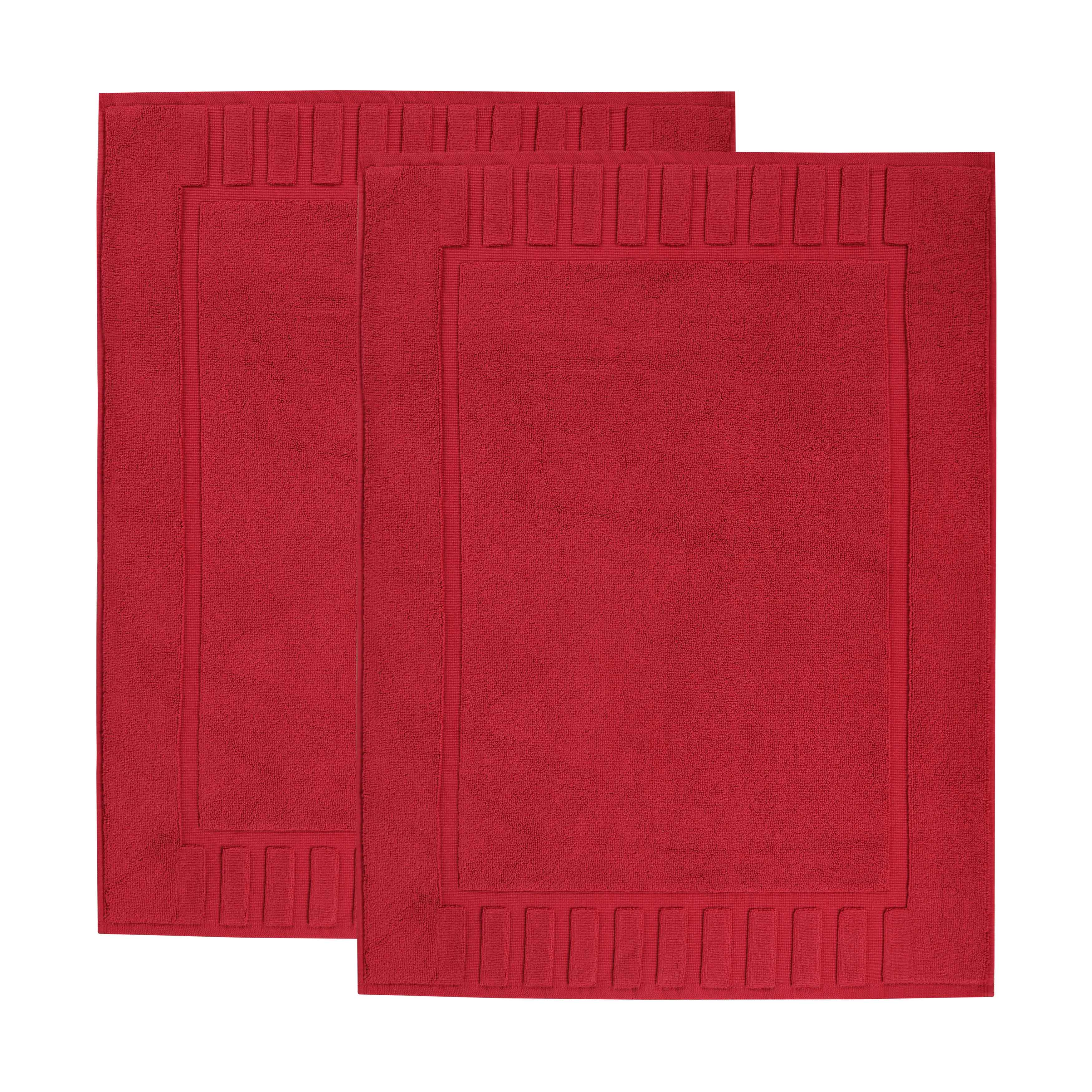 Leo Cotton Solid Modern Absorbent Heavy Washable Bath Mat Set of 2 - Bath Mats by Superior Brand