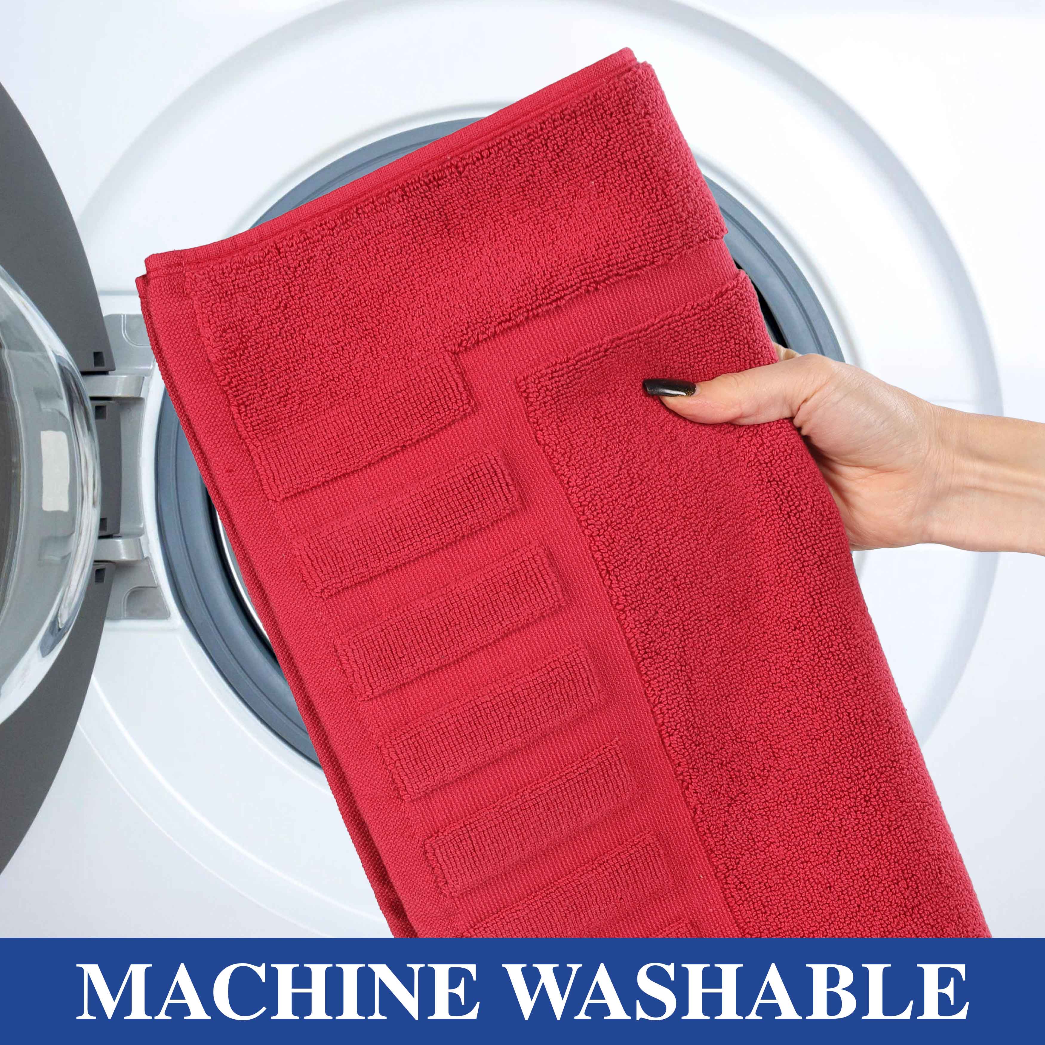 Leo Cotton Solid Modern Absorbent Heavy Washable Bath Mat Set of 2 - Bath Mats by Superior Brand