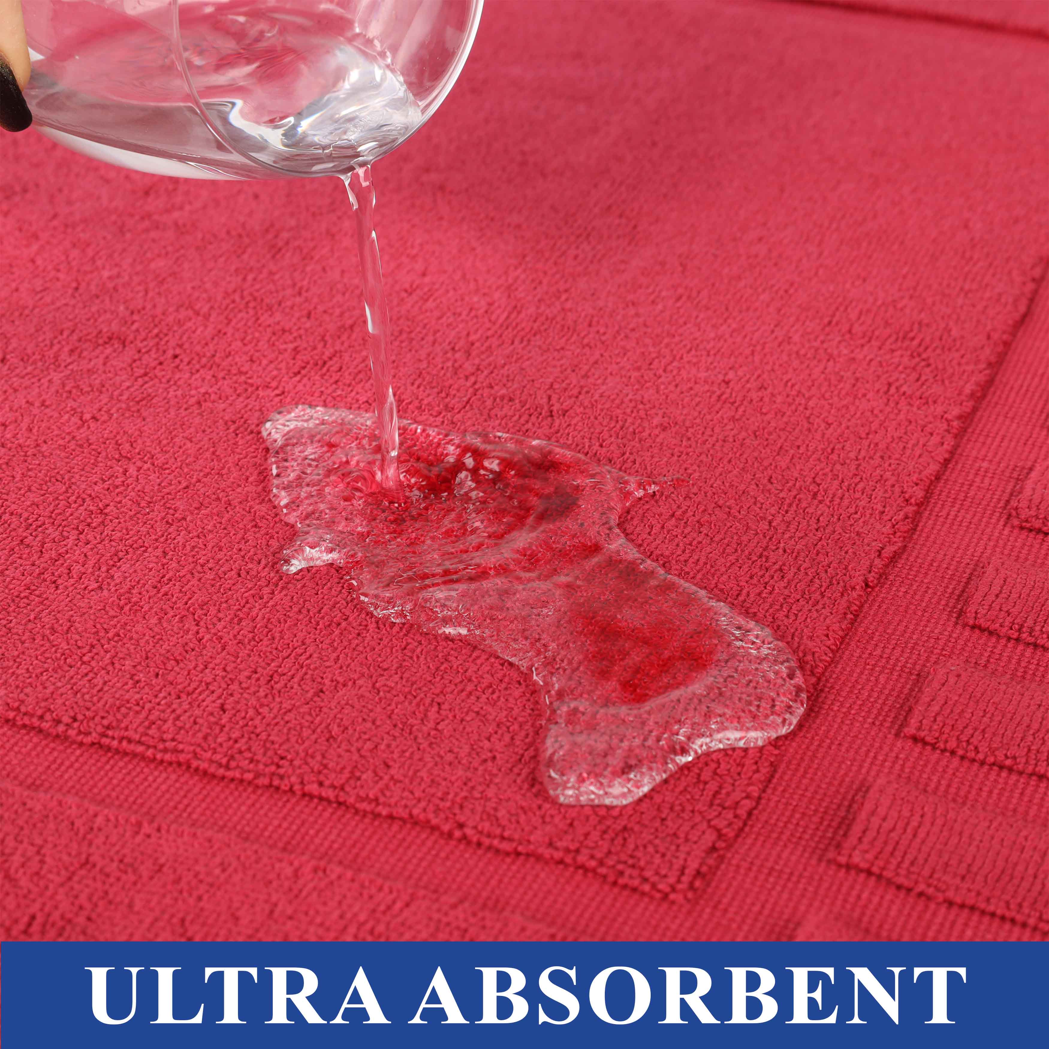 Leo Cotton Solid Modern Absorbent Heavy Washable Bath Mat Set of 2 - Bath Mats by Superior Brand