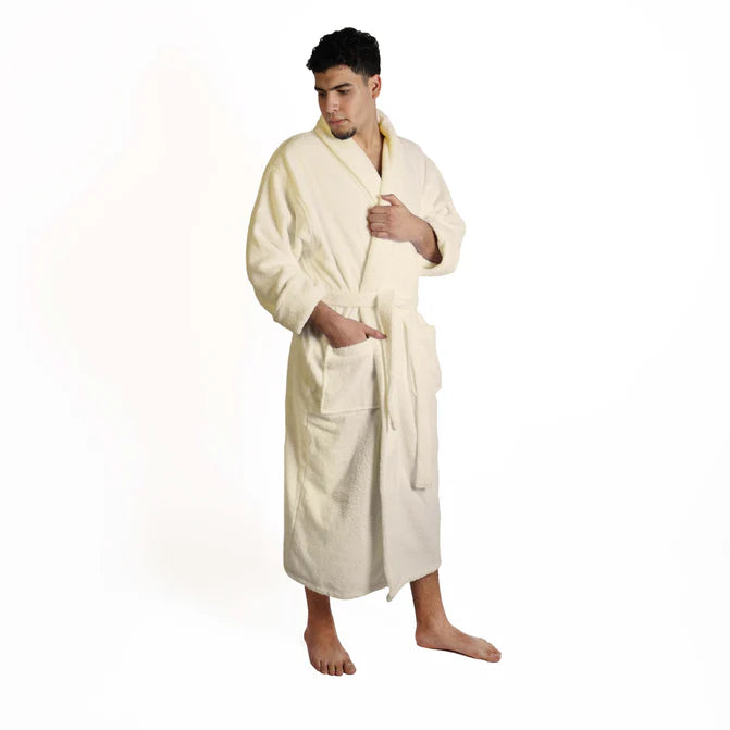 Classic Men's Bath Robe Turkish Cotton Bathrobe with Adjustable Belt