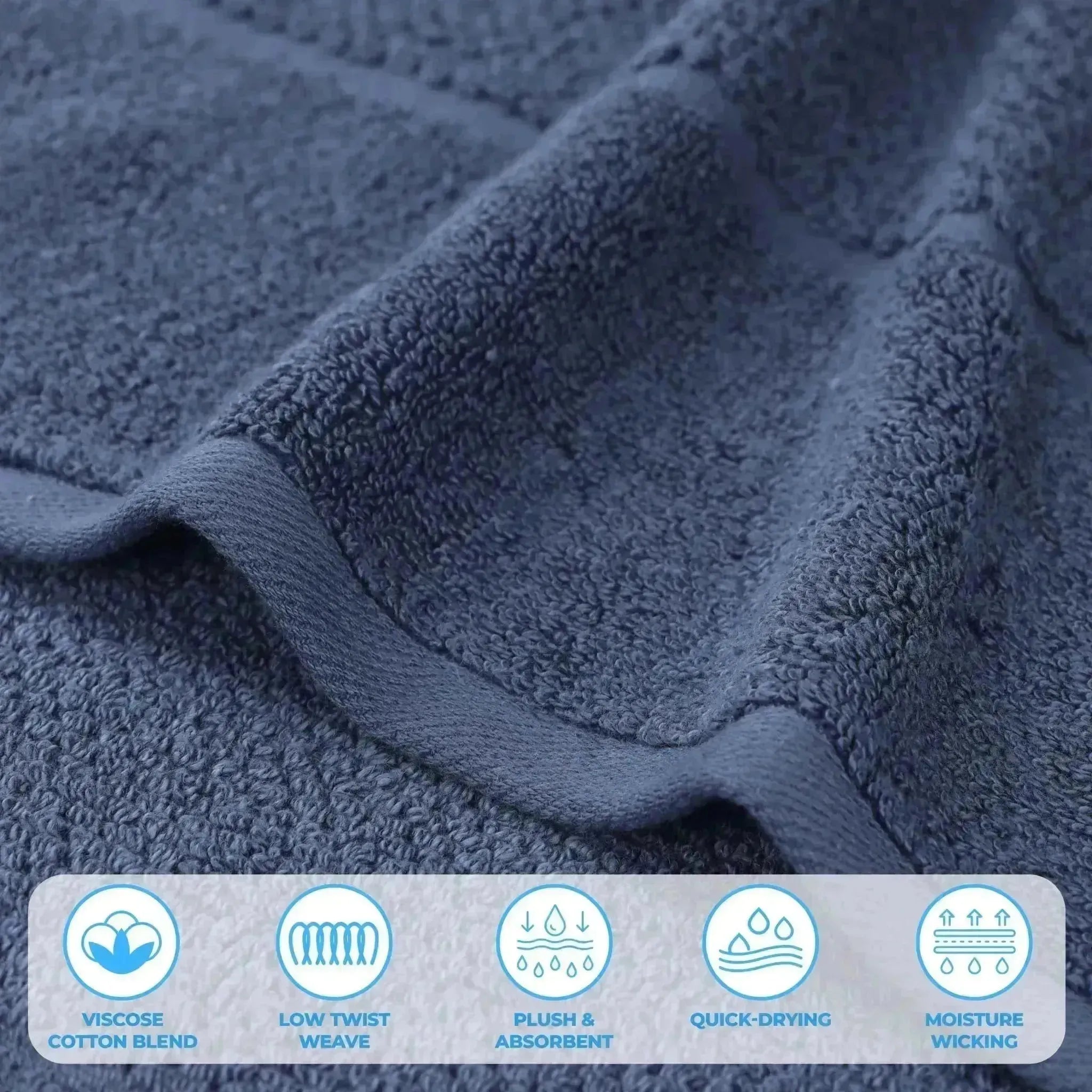 Mile Smart Twist Viscose Cotton Blend Solid Bath Sheets, Set of 2 - Bath Sheet by Superior Brand