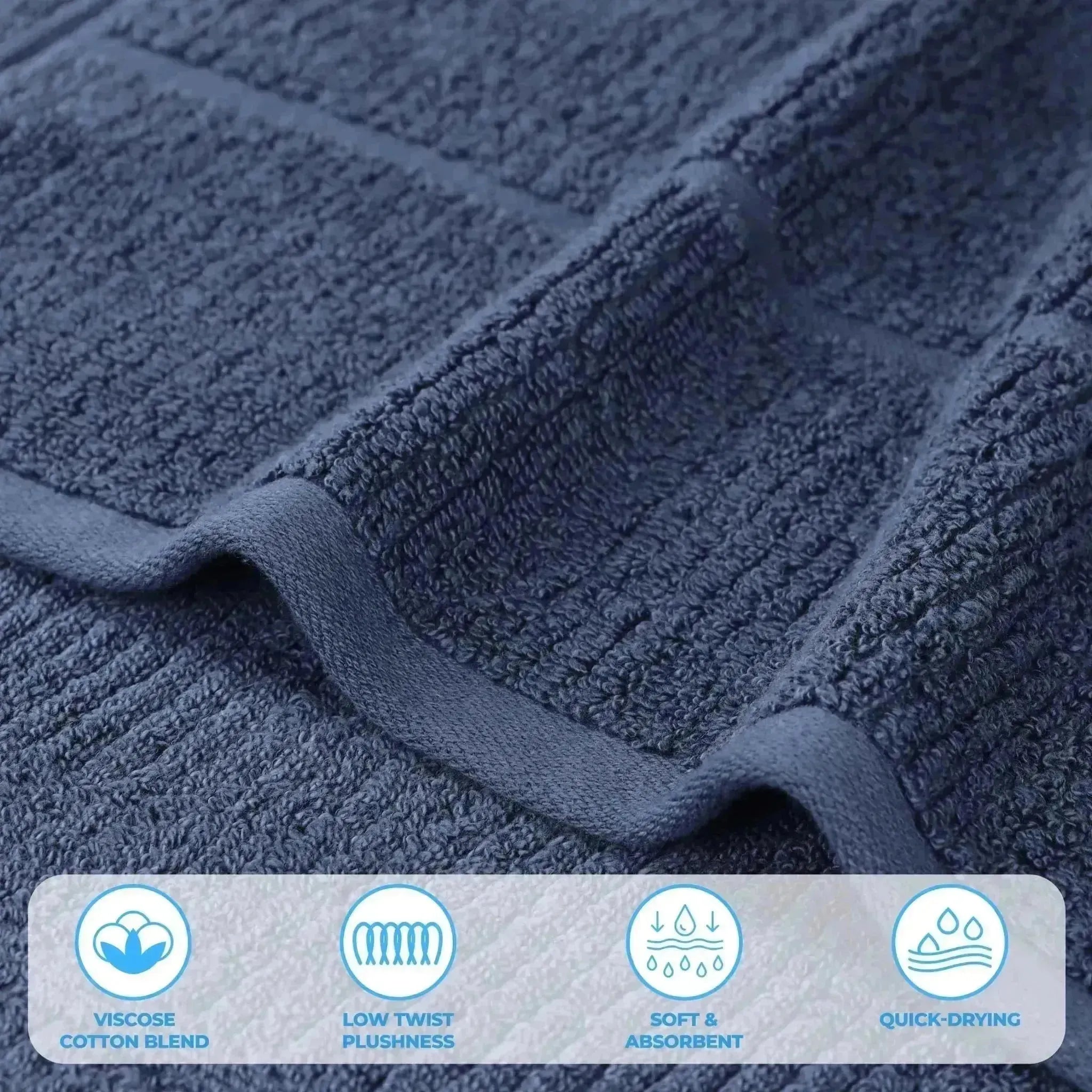 Milo Smart Twist Viscose Cotton Blend Ribbed Bath Sheets, Set of 2 - Bath Sheet by Superior Brand