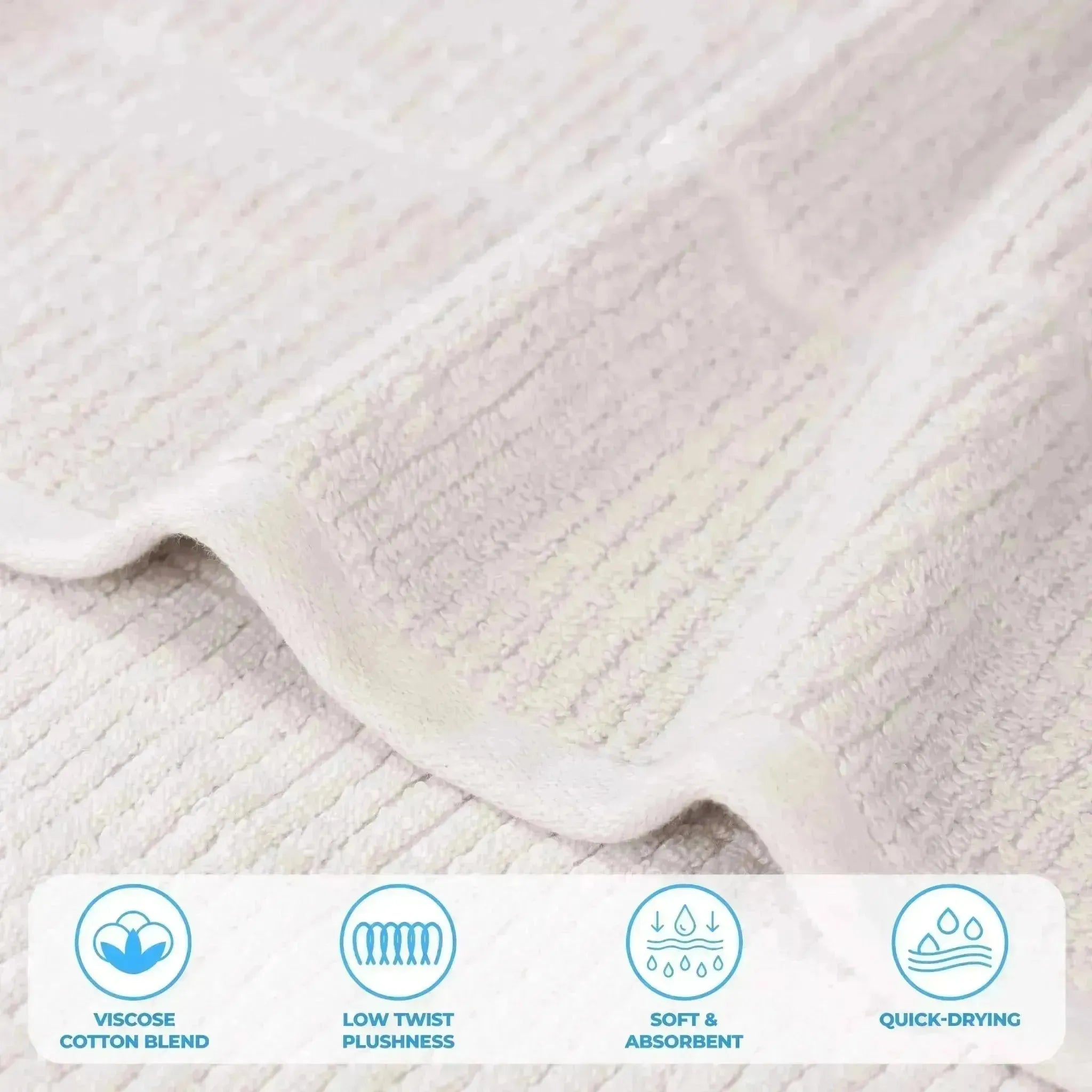 Milo Smart Twist Viscose Cotton Blend Ribbed Bath Sheets, Set of 2 - Bath Sheet by Superior Brand