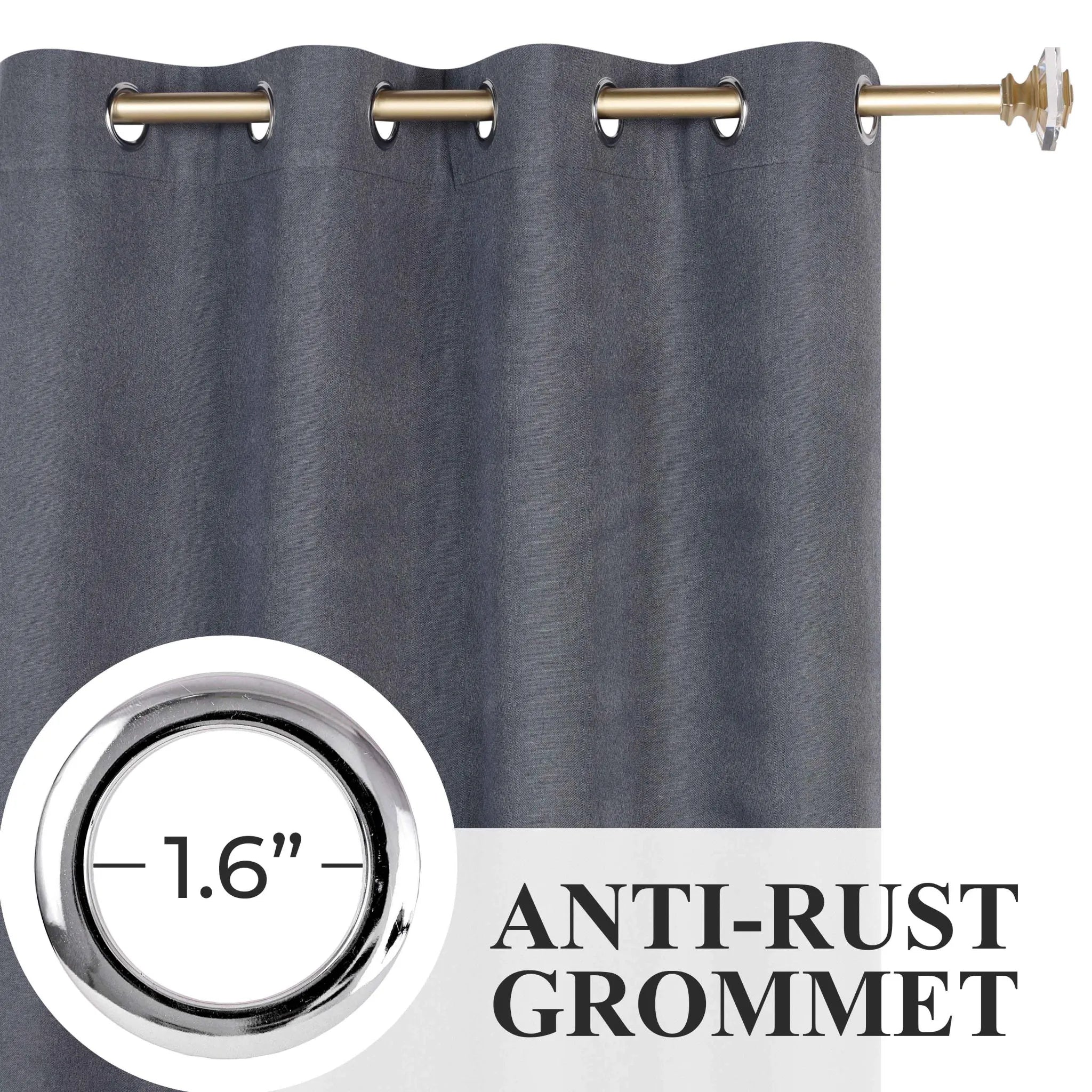Neal 100% Blackout Machine Washable Grommet Curtains, Set of 2 Panels - Blackout Curtains by Superior Brand