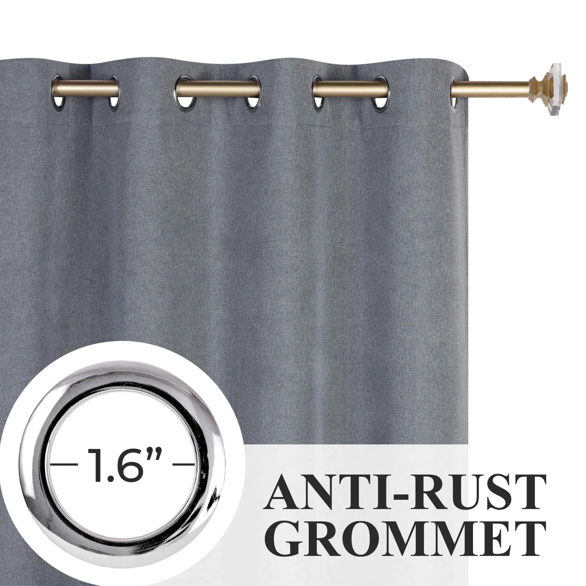 Neal 100% Blackout Machine Washable Grommet Curtains, Set of 2 Panels - Blackout Curtains by Superior Brand