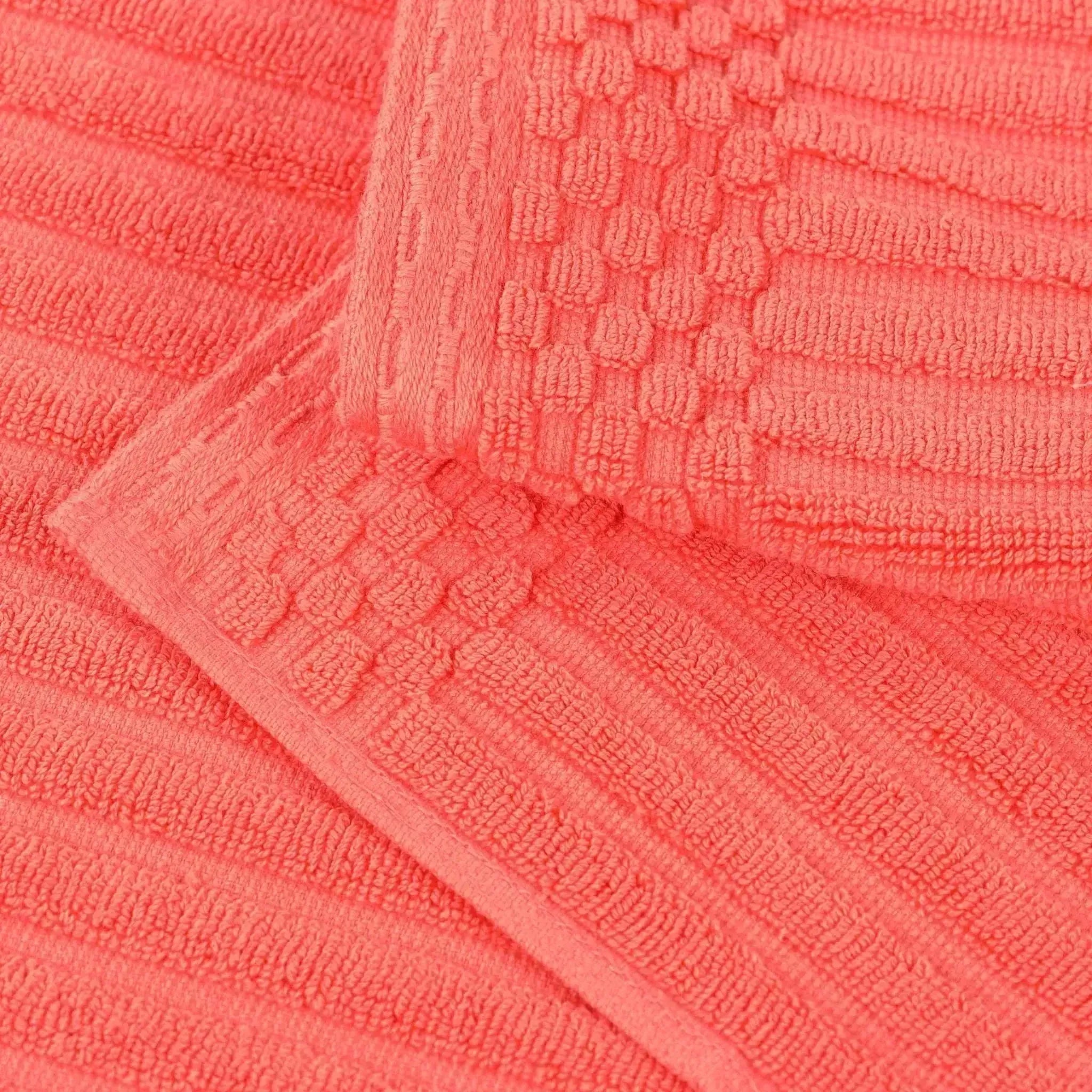 Soho Ribbed Cotton Absorbent 3 Piece Assorted Towel Set - Towel Set by Superior Brand