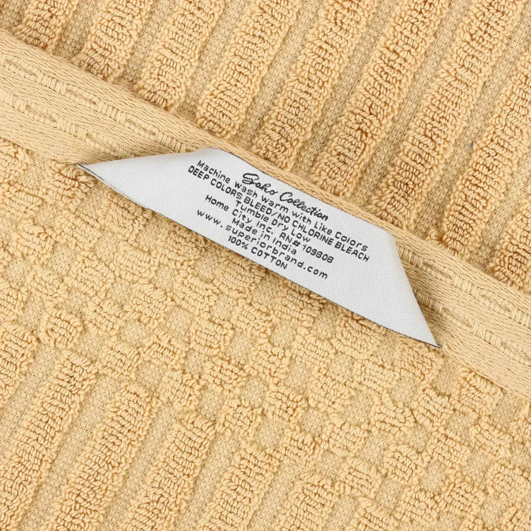 Ribbed Cotton Absorbent Bath Towel Set of 4 - Bath Towel by Superior Brand