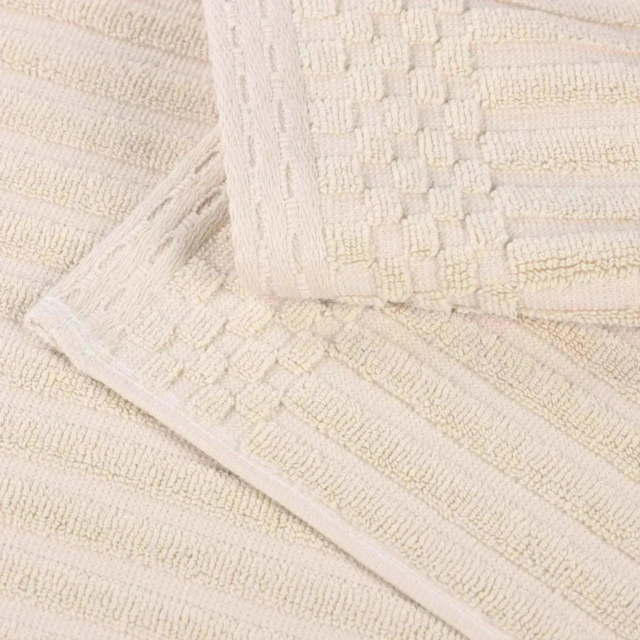 Soho Ribbed Cotton Absorbent Bath Towel Set of 4 - Bath Towel by Superior Brand