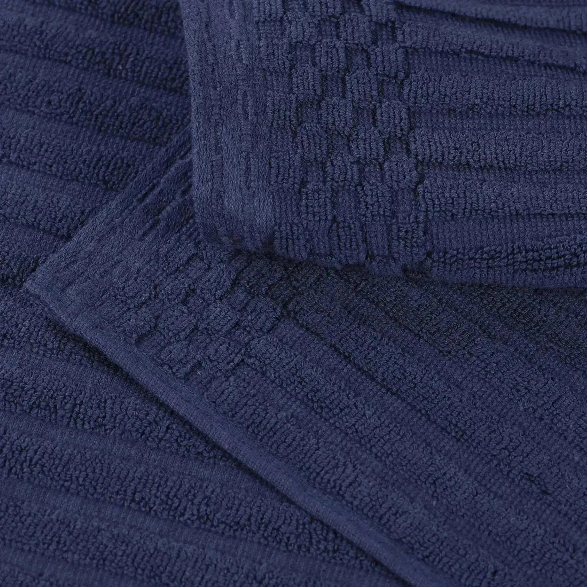 Soho Ribbed Cotton Absorbent 3 Piece Assorted Towel Set - Towel Set by Superior Brand
