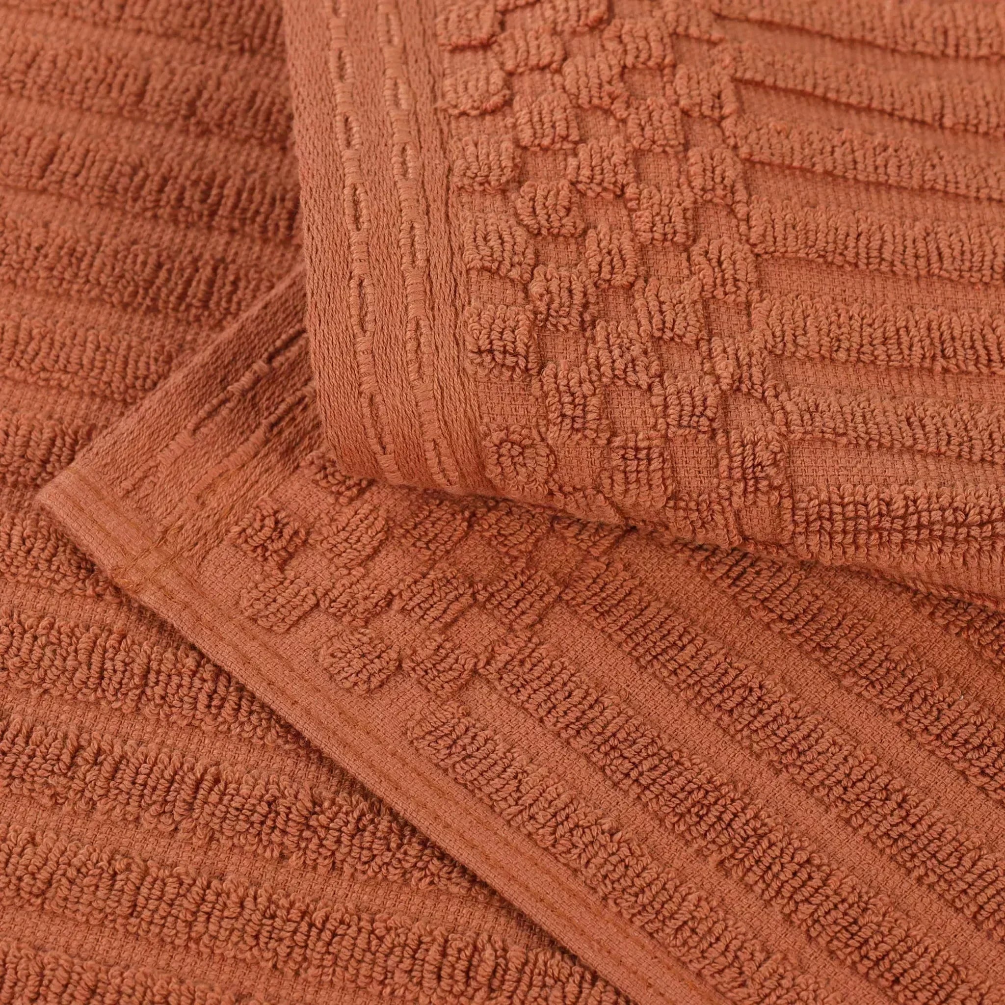 Ribbed Cotton Absorbent Bath Towel Set of 4 - Bath Towel by Superior Brand