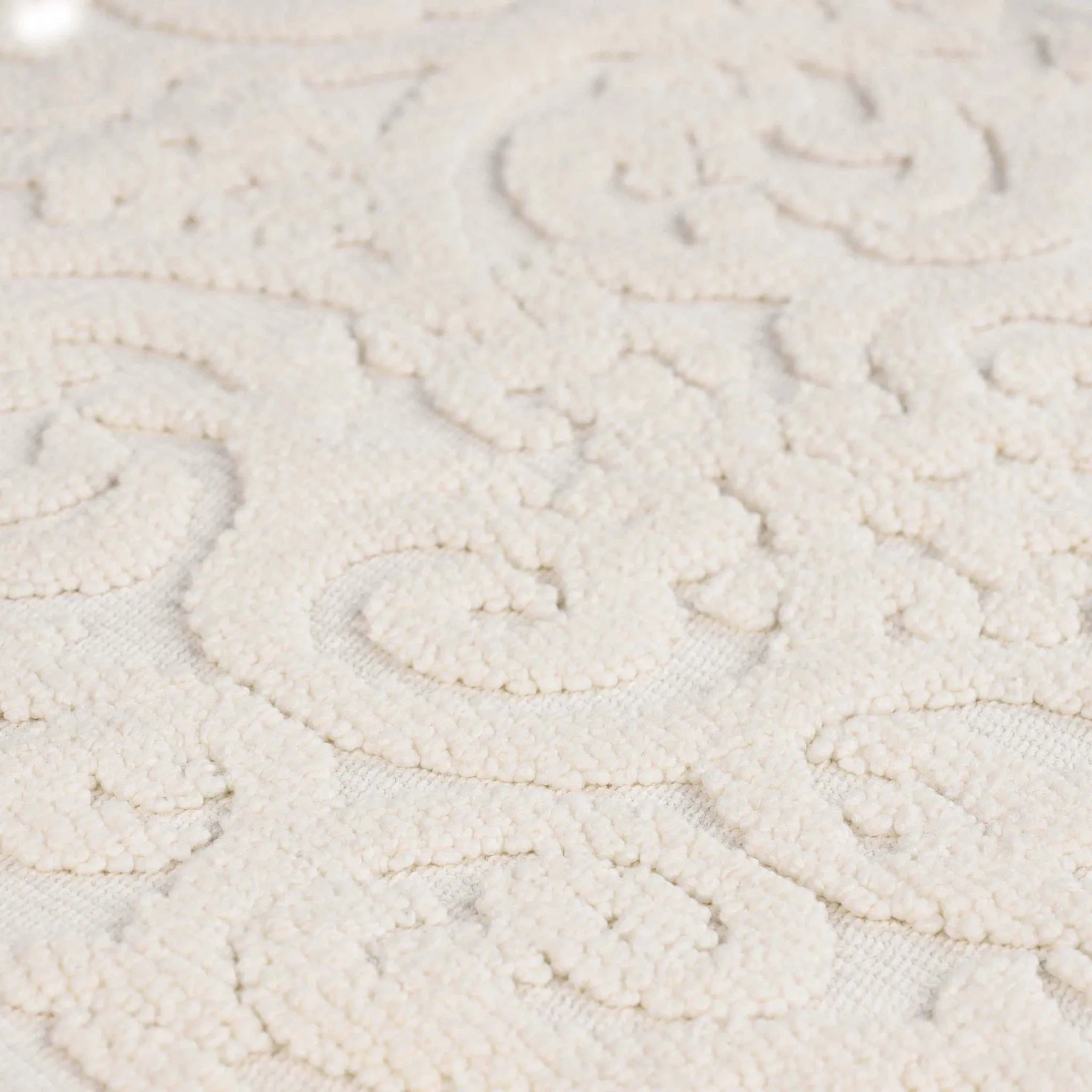 Venere Floral Scroll Textured Machine Washable Bath Rugs, Set of 2 - Bath Rugs by Superior Brand