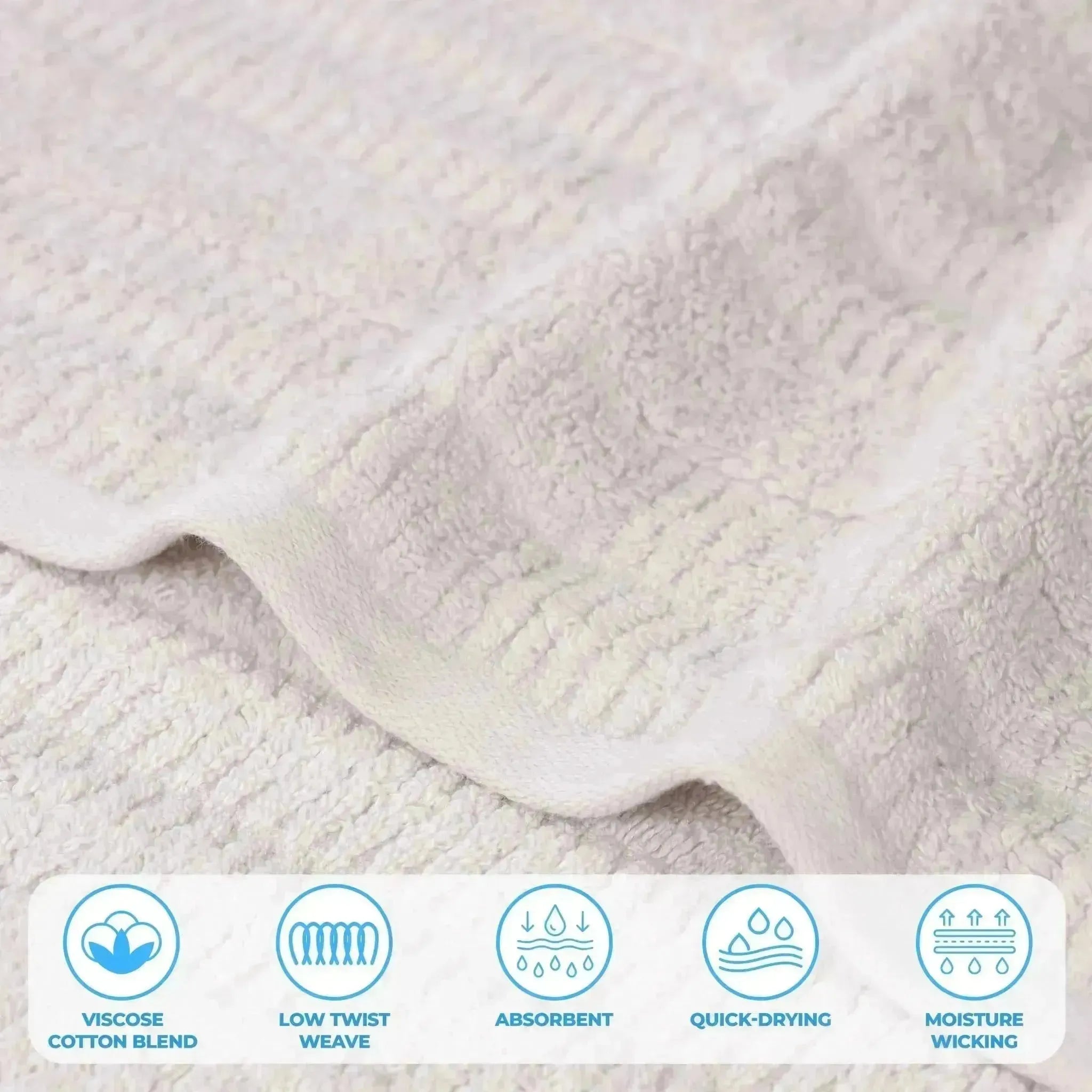 Mika Smart Twist Viscose Cotton Blend Ribbed Bath Sheets, Set of 2 - Bath Sheet by Superior Brand