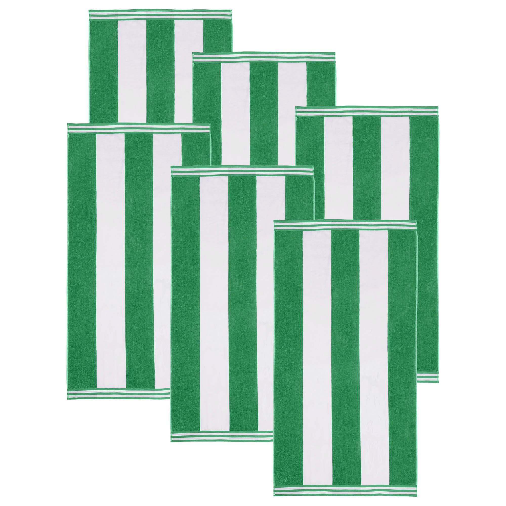 Cabana Stripe Oversized Cotton Beach Towel Set of 2, 4, or 6 Piece - Beach Towel by Superior Brand