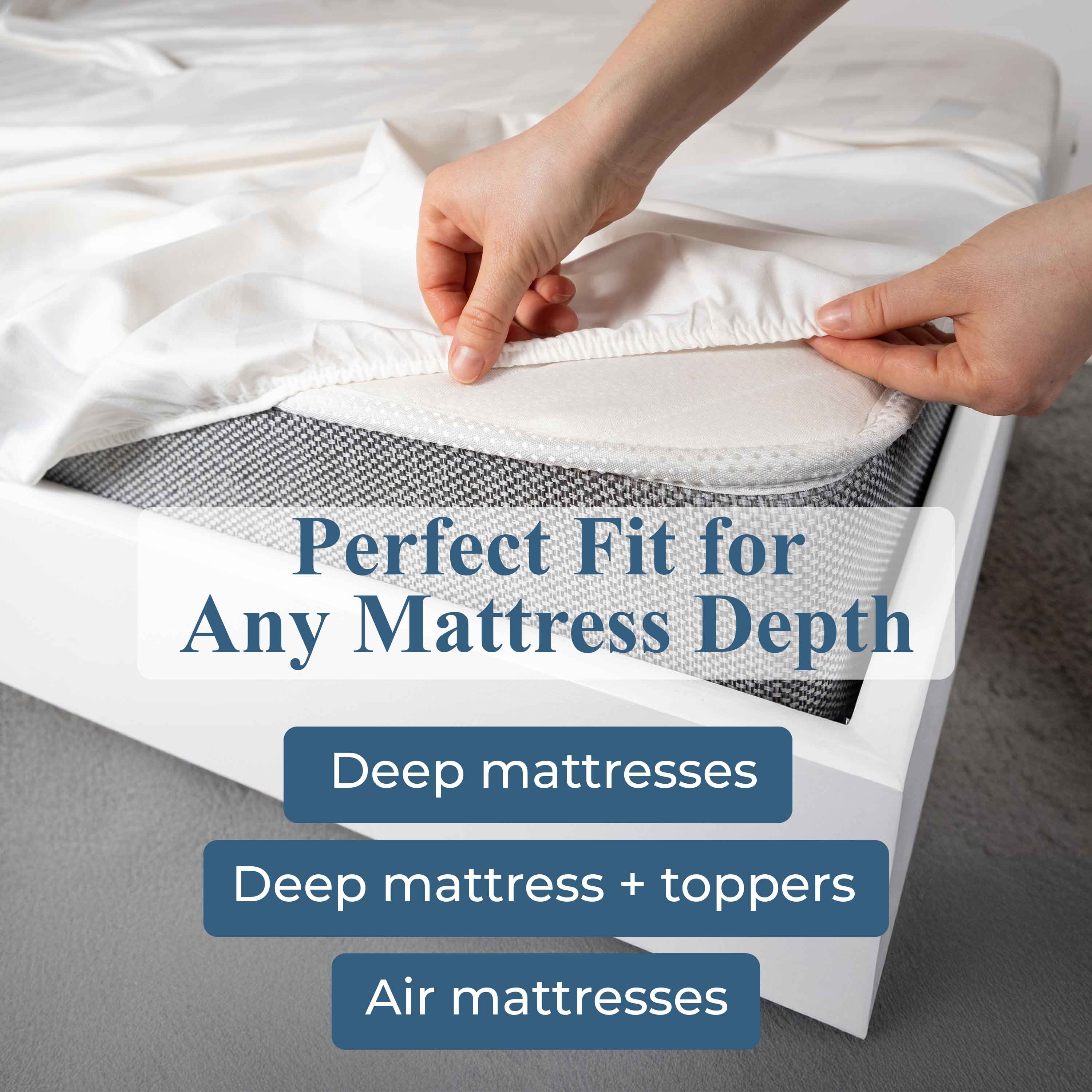 Pavo 100% Cotton 700 Thread Count Fitted Sheet - 18" & 20" Extra Deep Pocket Options - Fitted Sheet by Superior Brand
