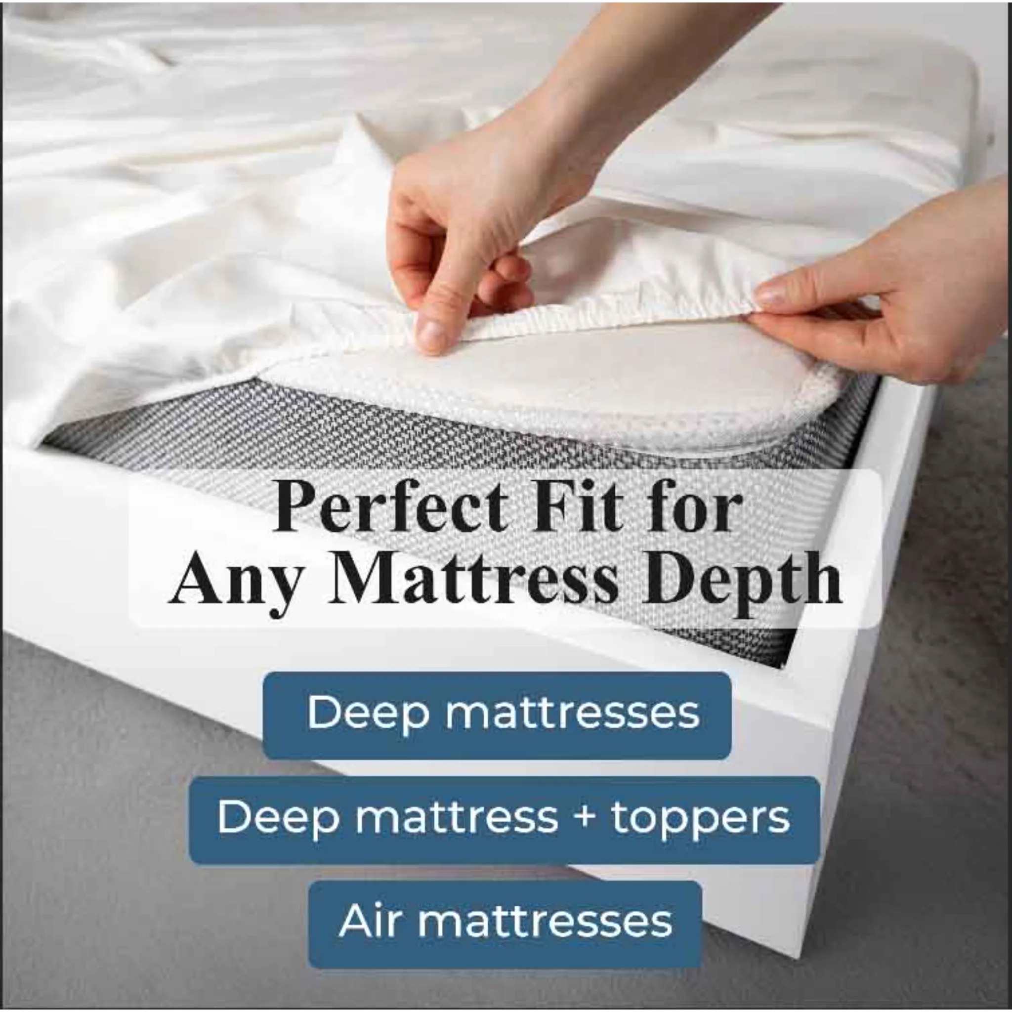 Apus 100% Cotton 500 Thread Count Fitted Sheet - 18" & 20" Extra Deep Pocket Options - Fitted Sheet by Superior Brand