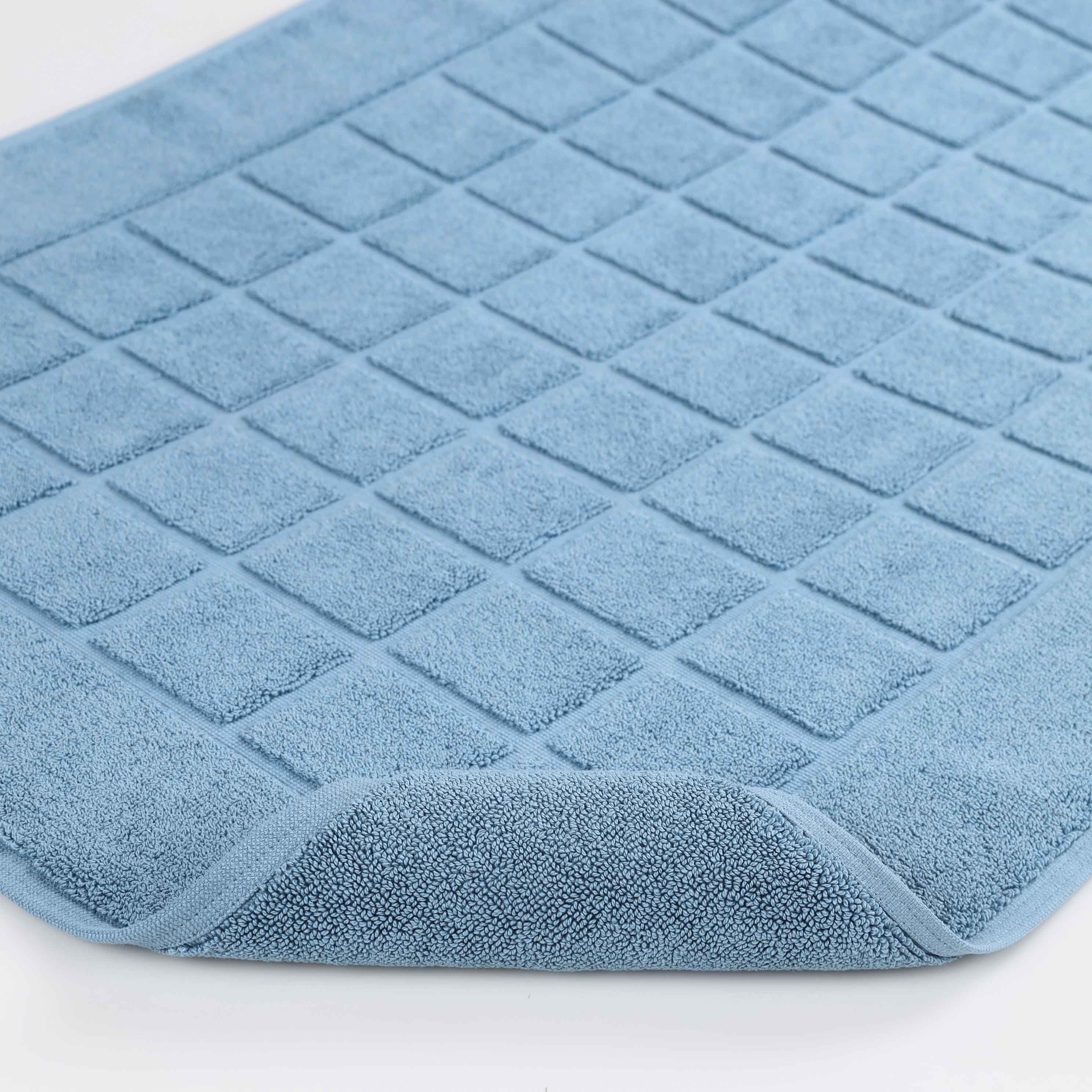 Nora Cotton Solid Absorbent Thick Checkered Washable Bath Mat Set of 2 - Bath Mats by Superior Brand