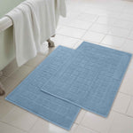 Nora Cotton Solid Absorbent Thick Checkered Washable Bath Mat Set of 2 - Bath Mats by Superior Brand