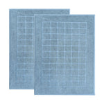 Nora Cotton Solid Absorbent Thick Checkered Washable Bath Mat Set of 2 - Bath Mats by Superior Brand
