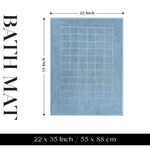 Nora Cotton Solid Absorbent Thick Checkered Washable Bath Mat Set of 2 - Bath Mats by Superior Brand
