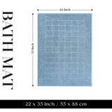 Nora Cotton Solid Absorbent Thick Checkered Washable Bath Mat Set of 2 - Bath Mats by Superior Brand