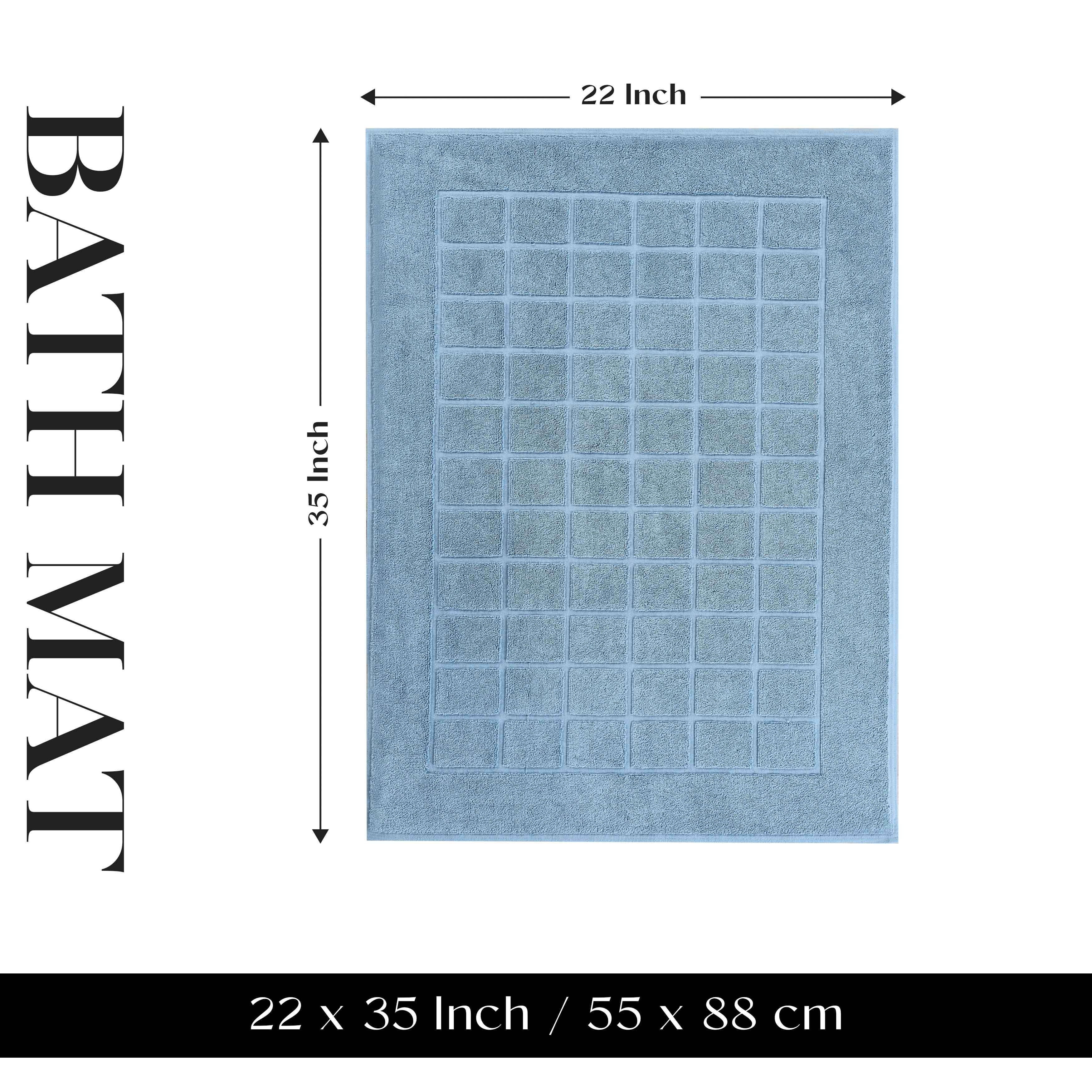 Nora Cotton Solid Absorbent Thick Checkered Washable Bath Mat Set of 2 - Bath Mats by Superior Brand