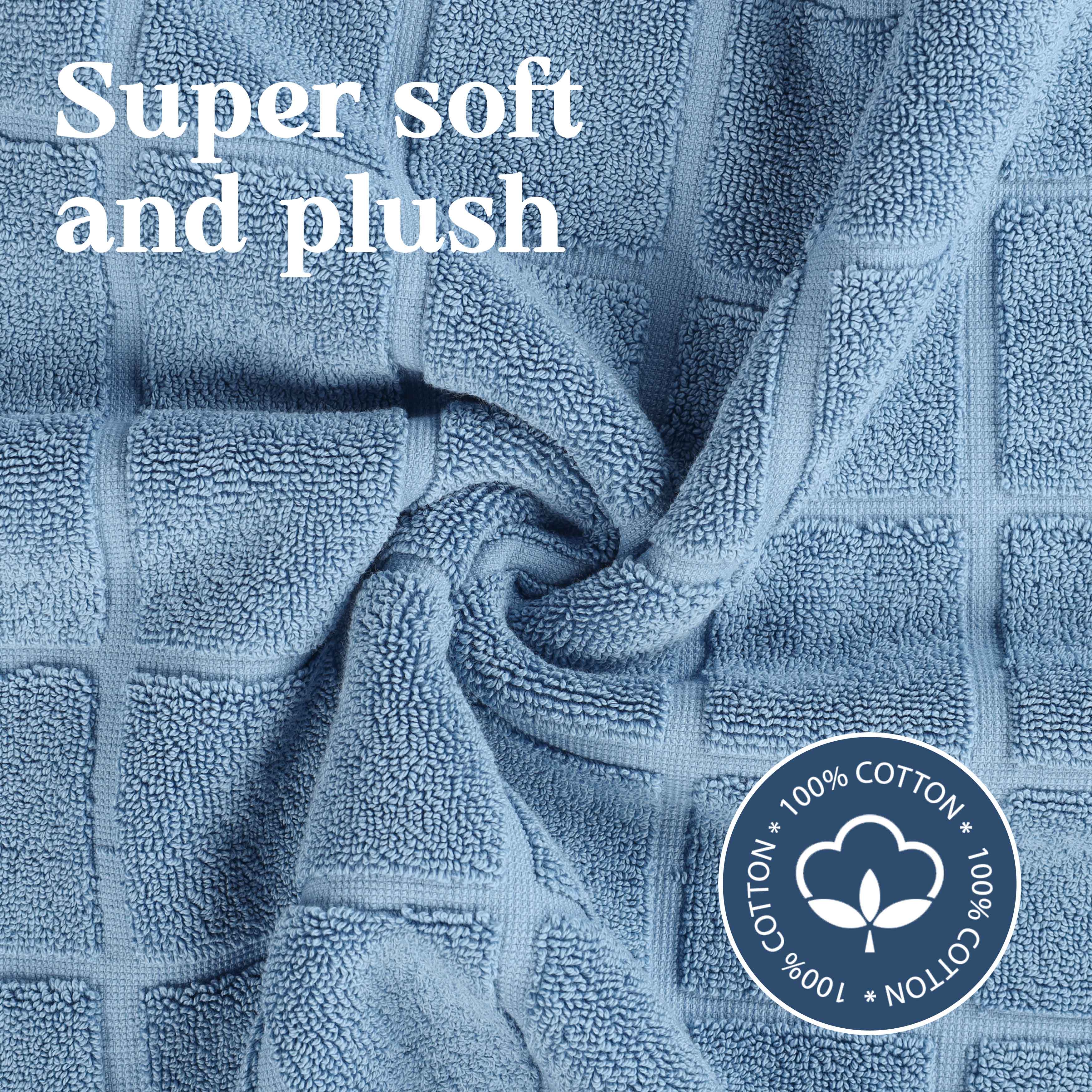 Nora Cotton Solid Absorbent Thick Checkered Washable Bath Mat Set of 2 - Bath Mats by Superior Brand