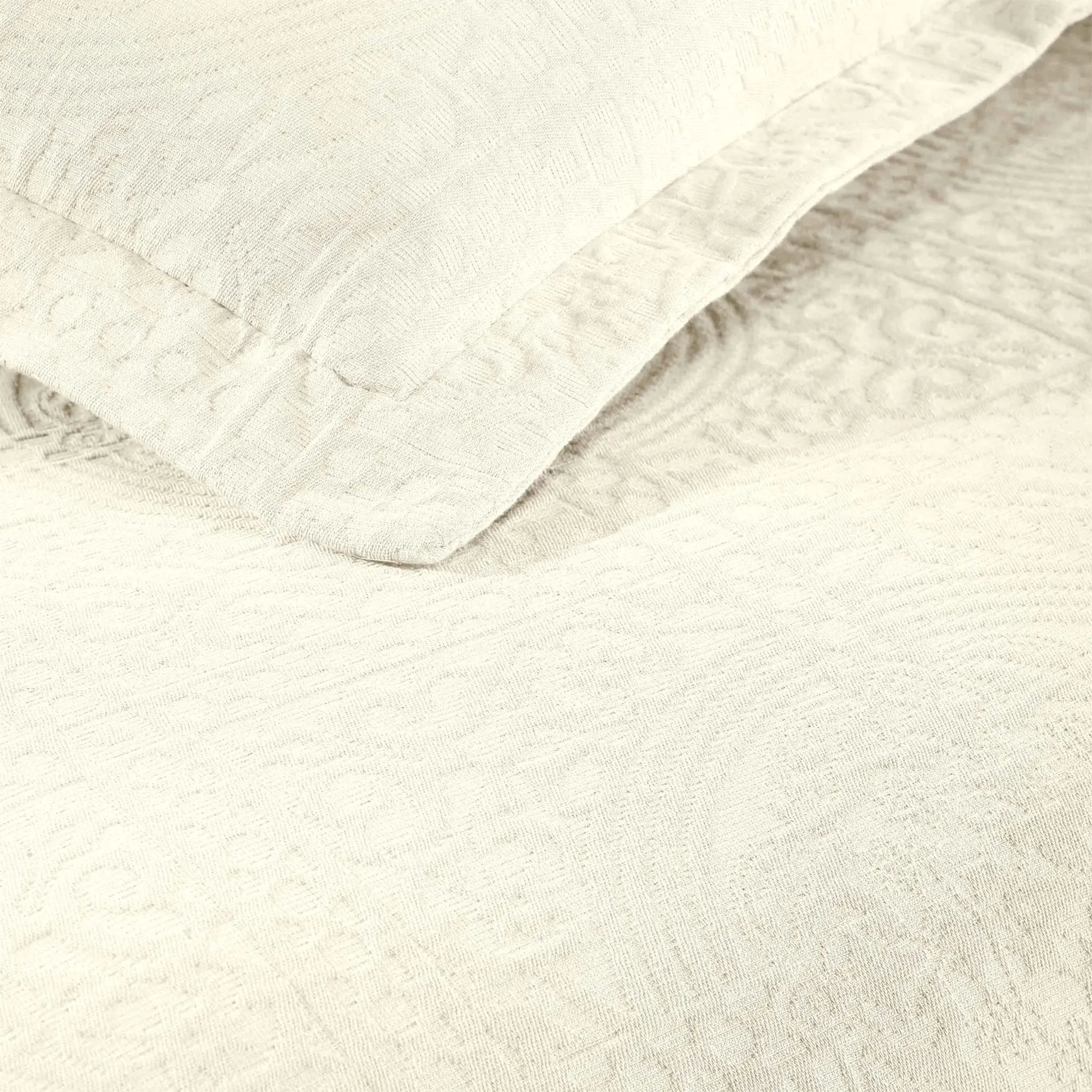 Fleur De Lis Jacquard Matelassé Cotton Medallion Bedspread Set - Bedspread by Superior Brand