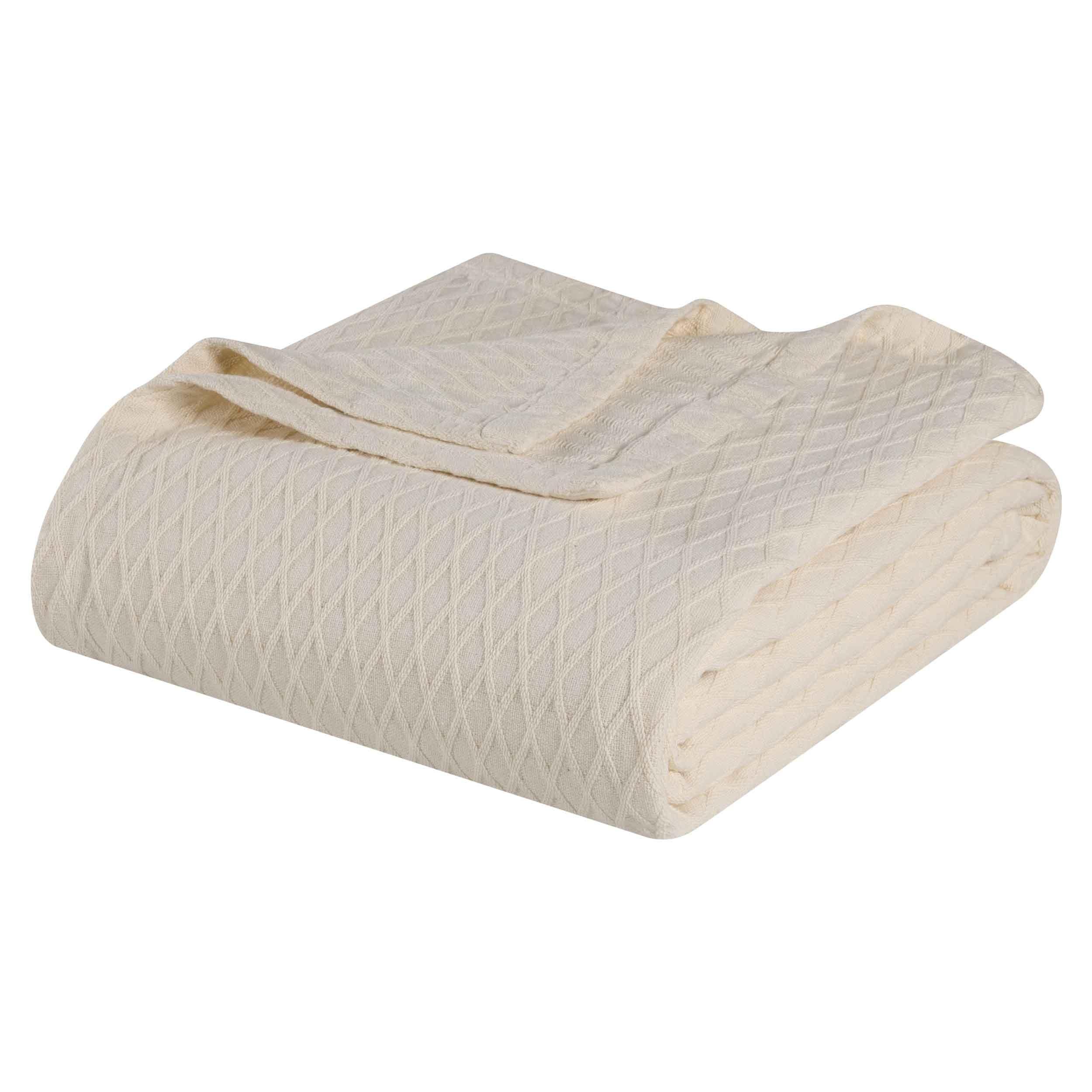 100% Cotton Thermal Blanket – Diamond Weave All-Season, Lightweight & Breathable - Blanket by Superior Brand