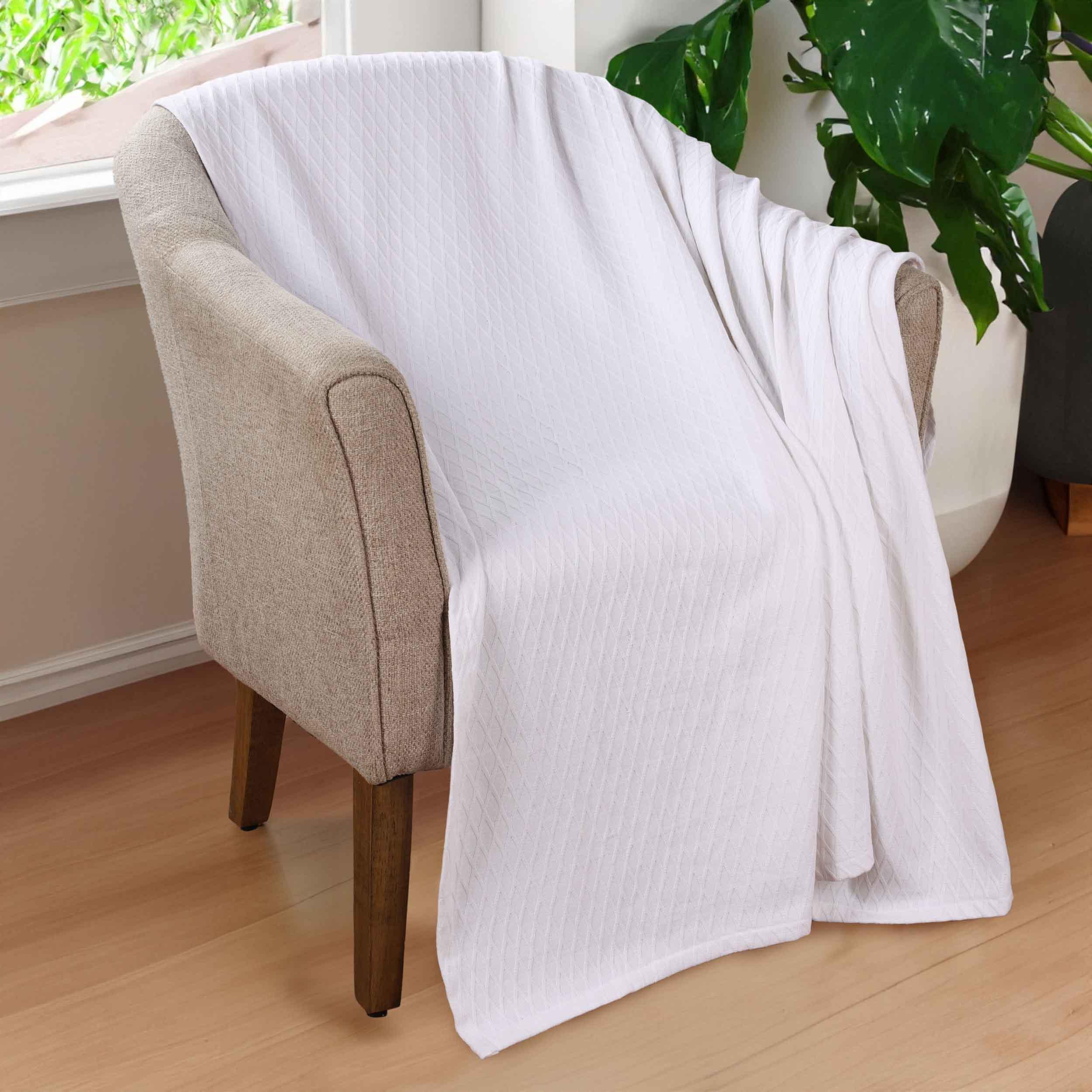 100% Cotton Thermal Blanket – Diamond Weave All-Season, Lightweight & Breathable - Blanket by Superior Brand